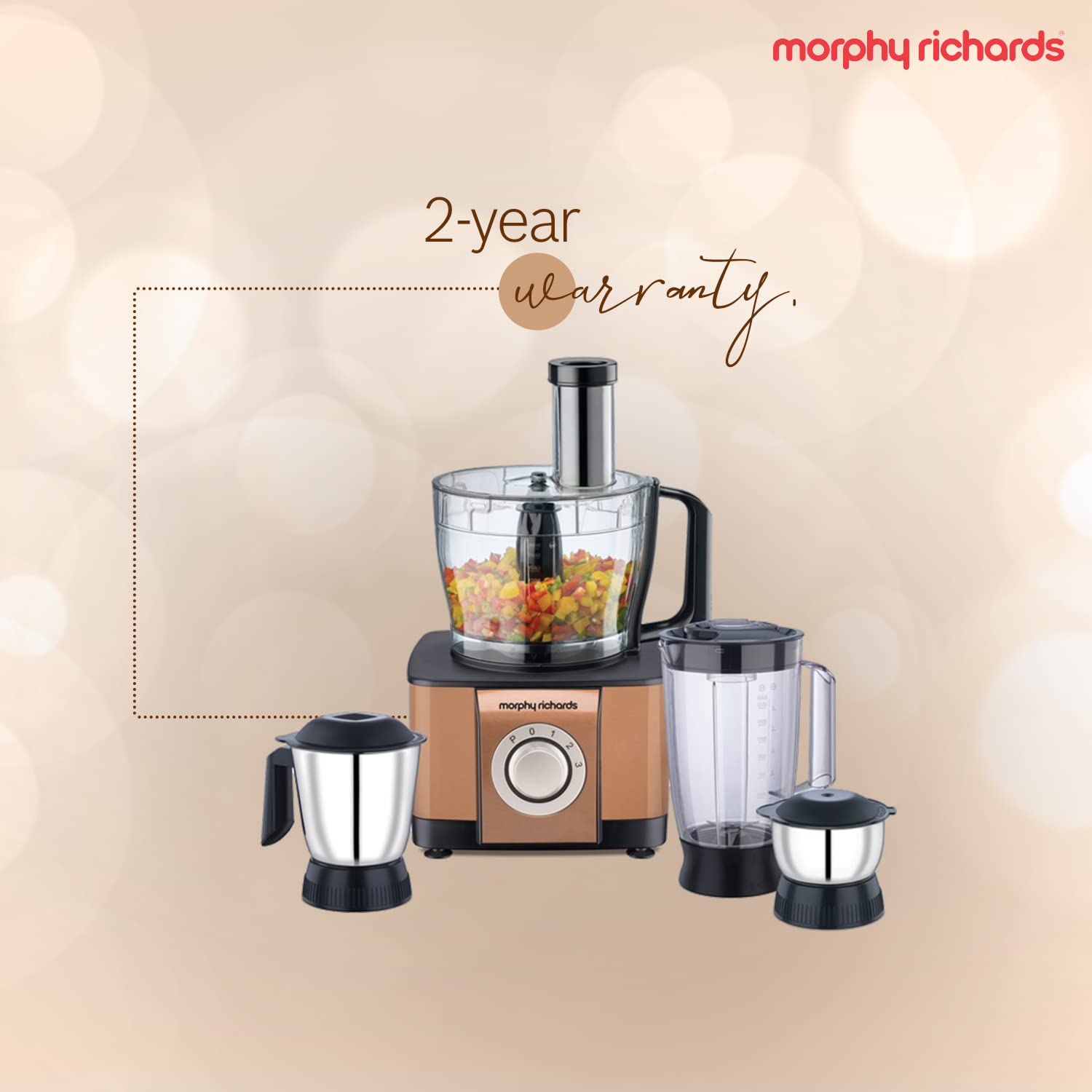 Morphy Richards Icon Superb 1000-Watt Food Processor (Copper Colour) Mahajan Electronics Online