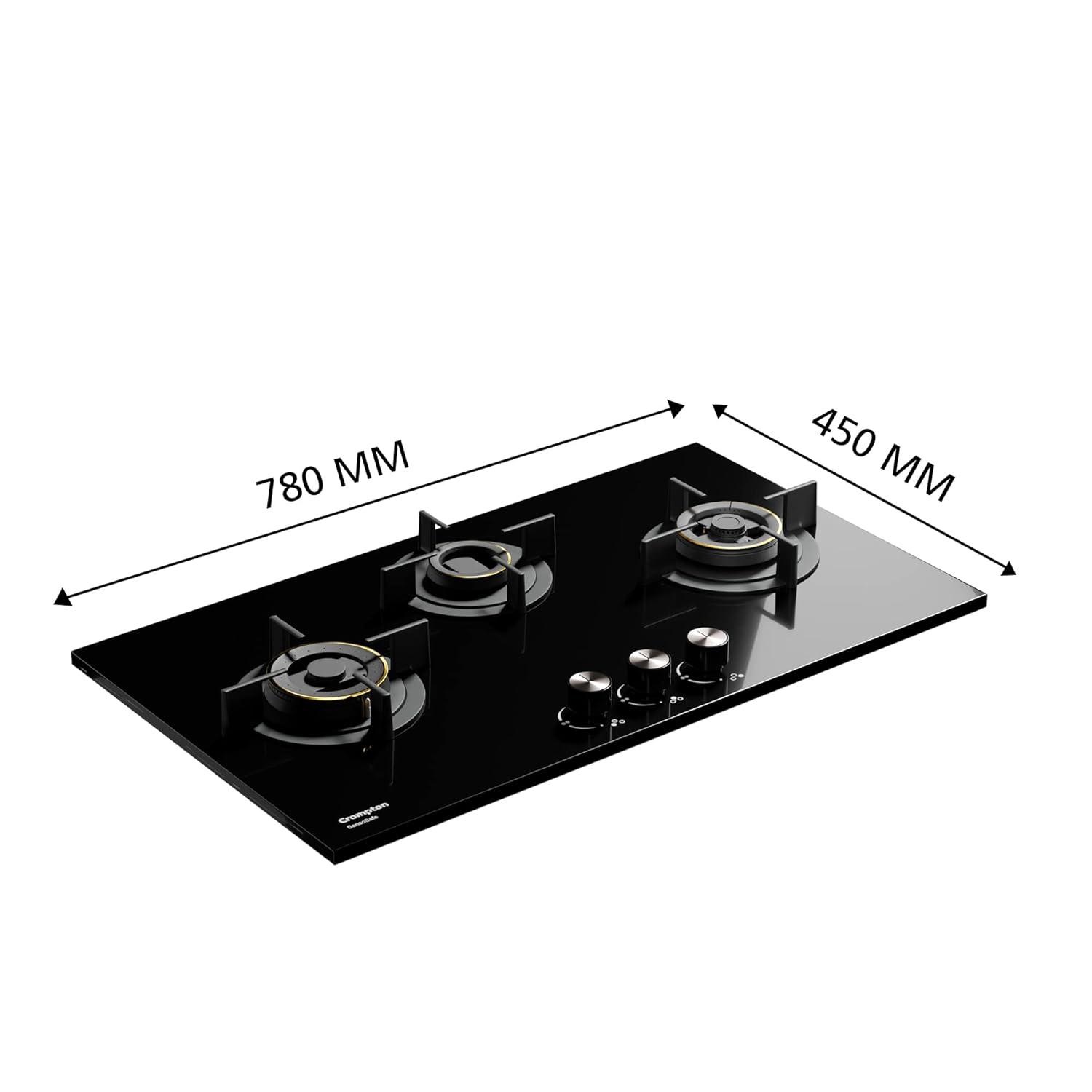 Crompton HOB-SSDC783-MBL SensoSafe 78 cm 3 Burners Built-in Gas Mahajan Electronics Online