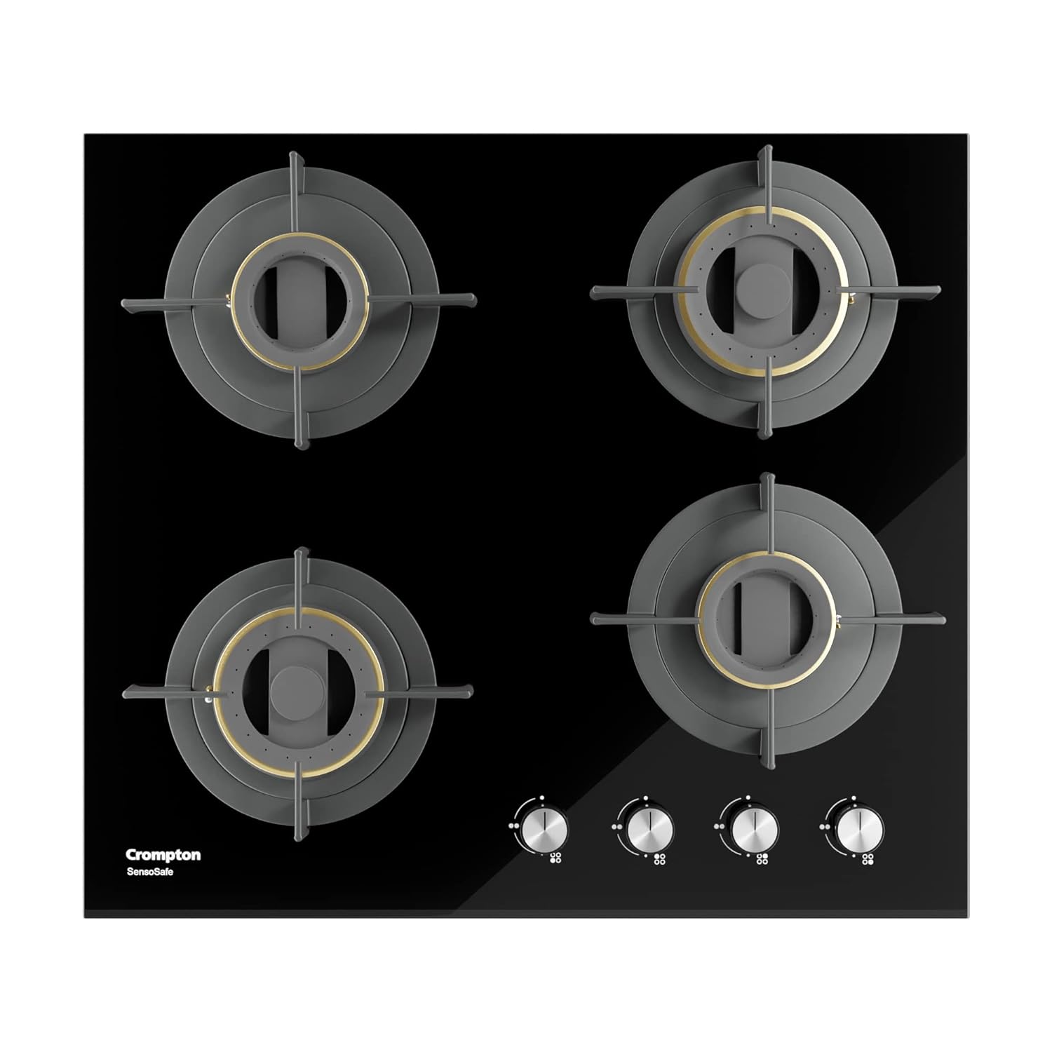 Crompton HOB-SSDC604-MBL SensoSafe 60 cm 4 Burners Built-in Gas Hob With High Efficiency Brass Burners Mahajan Electronics Online