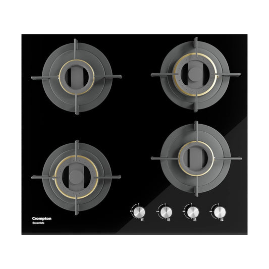 Crompton HOB-SSDC604-MBL SensoSafe 60 cm 4 Burners Built-in Gas Hob With High Efficiency Brass Burners Mahajan Electronics Online