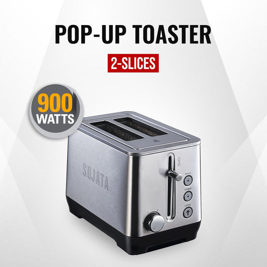 Sujata 900 W Pop-up 2 Slice Stainless Steel PT11 Toaster | Mahajan Electronics Online