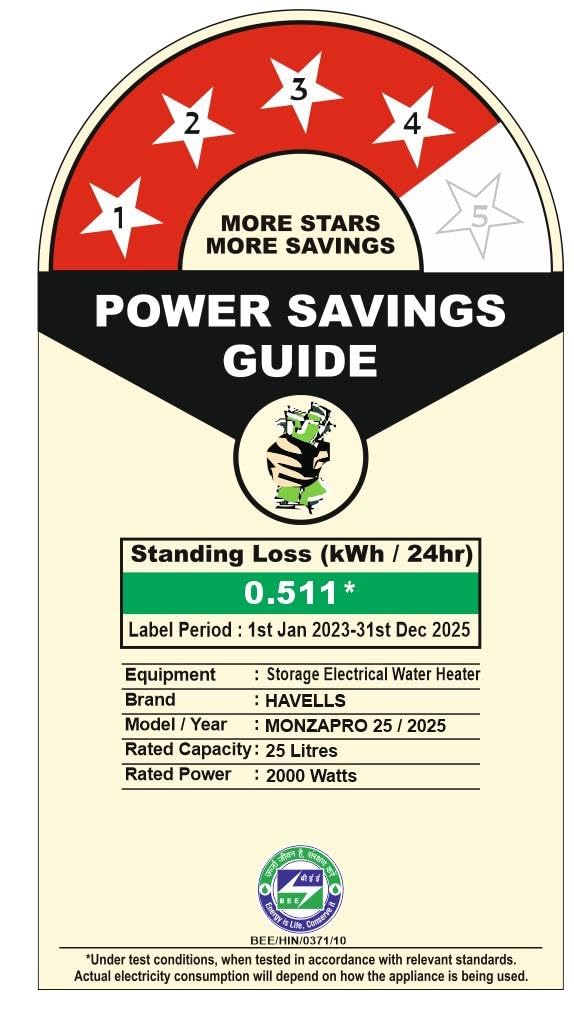Havells Monza Pro 25L Storage GHWVMPUWAW25 Water Heater(Geyser)|Faster Heating|Safer to use|Saves electricity|Engineered for Hard Water|Endurashield Coated Anti Rust Tank|Whirlflow Technology|High Rise suitable Havells online mahajan electronics