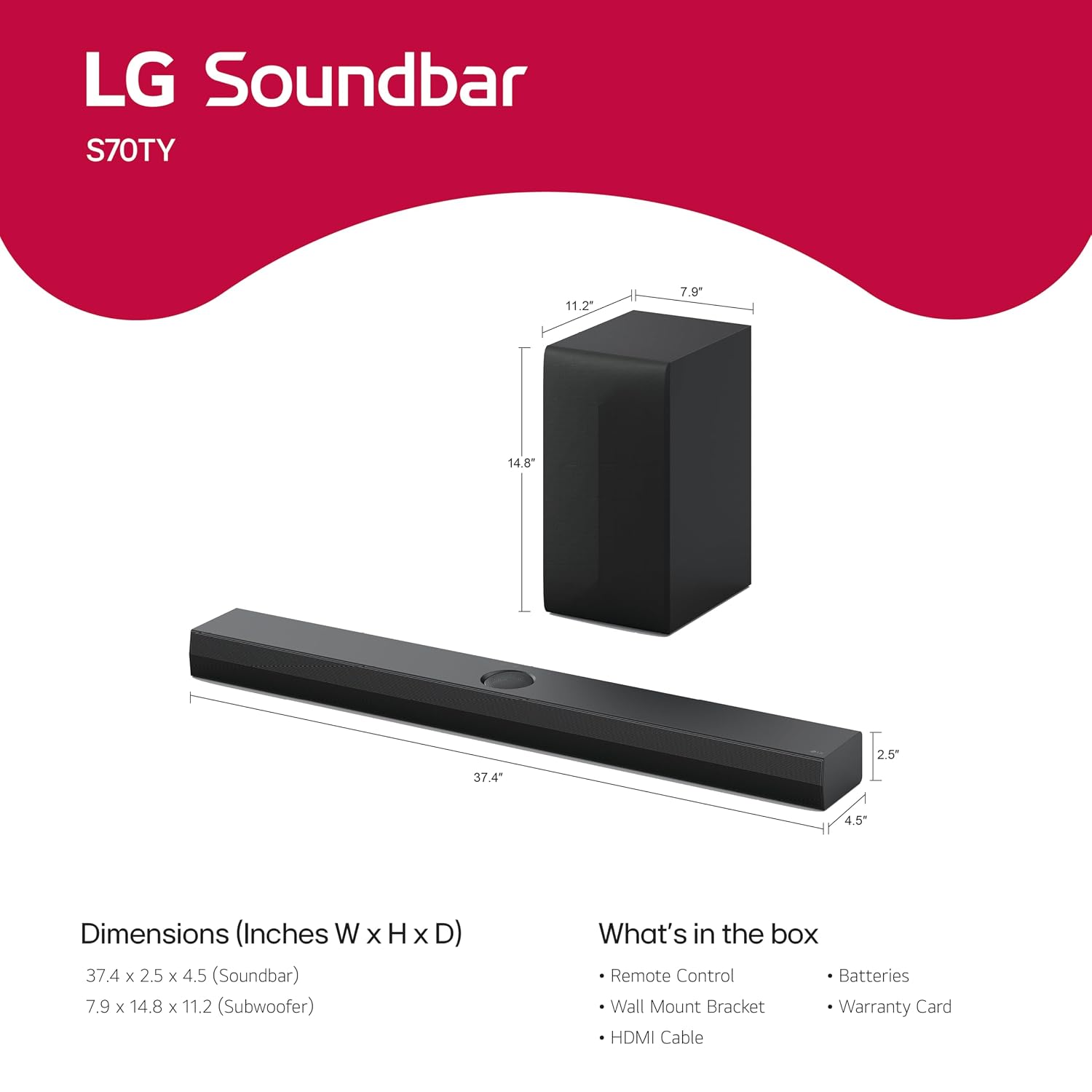 LG S70TY 400W 3.1.1 Channel Dolby Atmos, Center Up-Firing, Wow Orchestra Soundbar with HDMI, USB & Bluetooth Connectivity (Black LG online mahajan electronics 