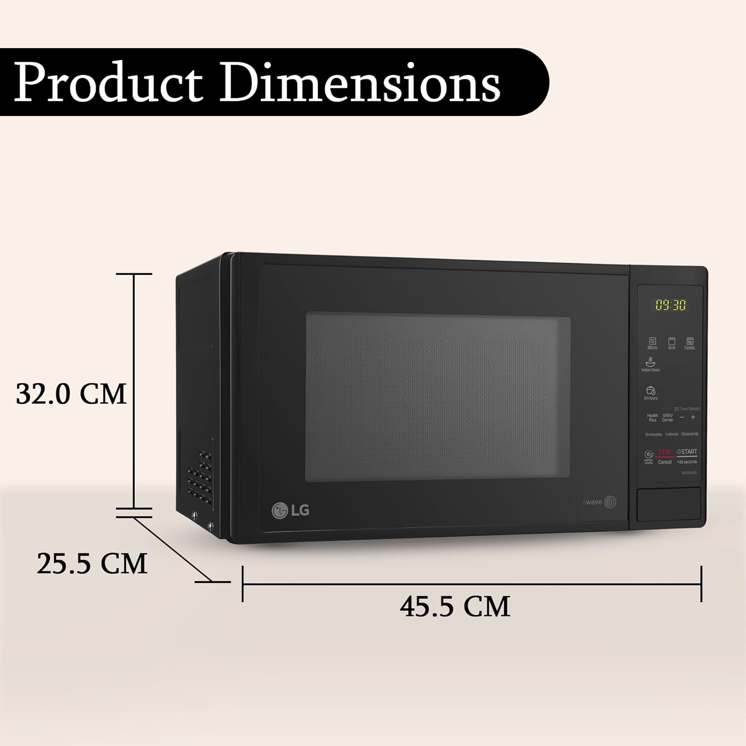 LG MH2044DB 20 L Grill Microwave Oven ( Black, Anti Bateria Cavity & Health Plus Menu ) Mahajan Electronics Online