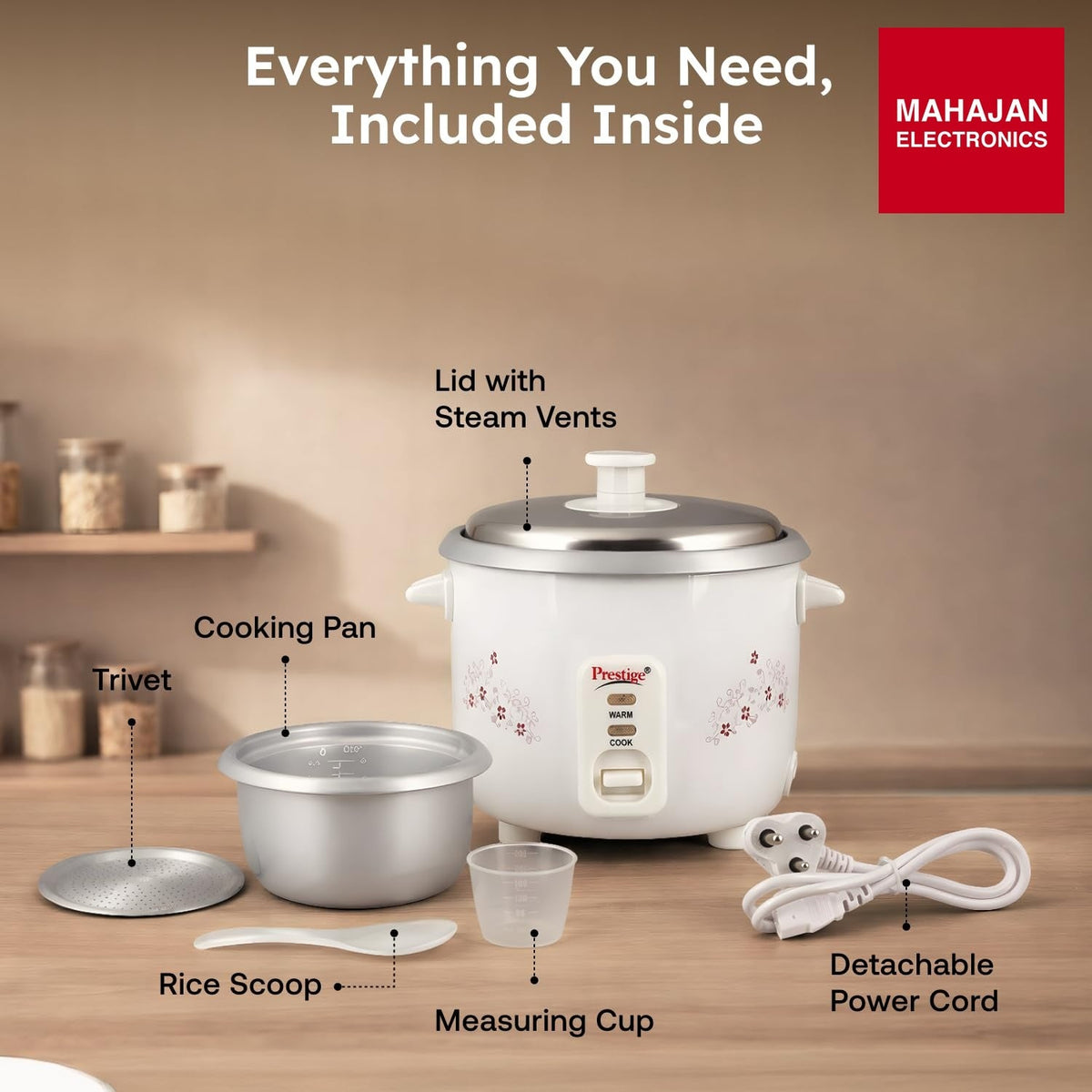 Prestige Delight PRWO 1.5 L Electric Rice Cooker – Mahajan Electronics Online.