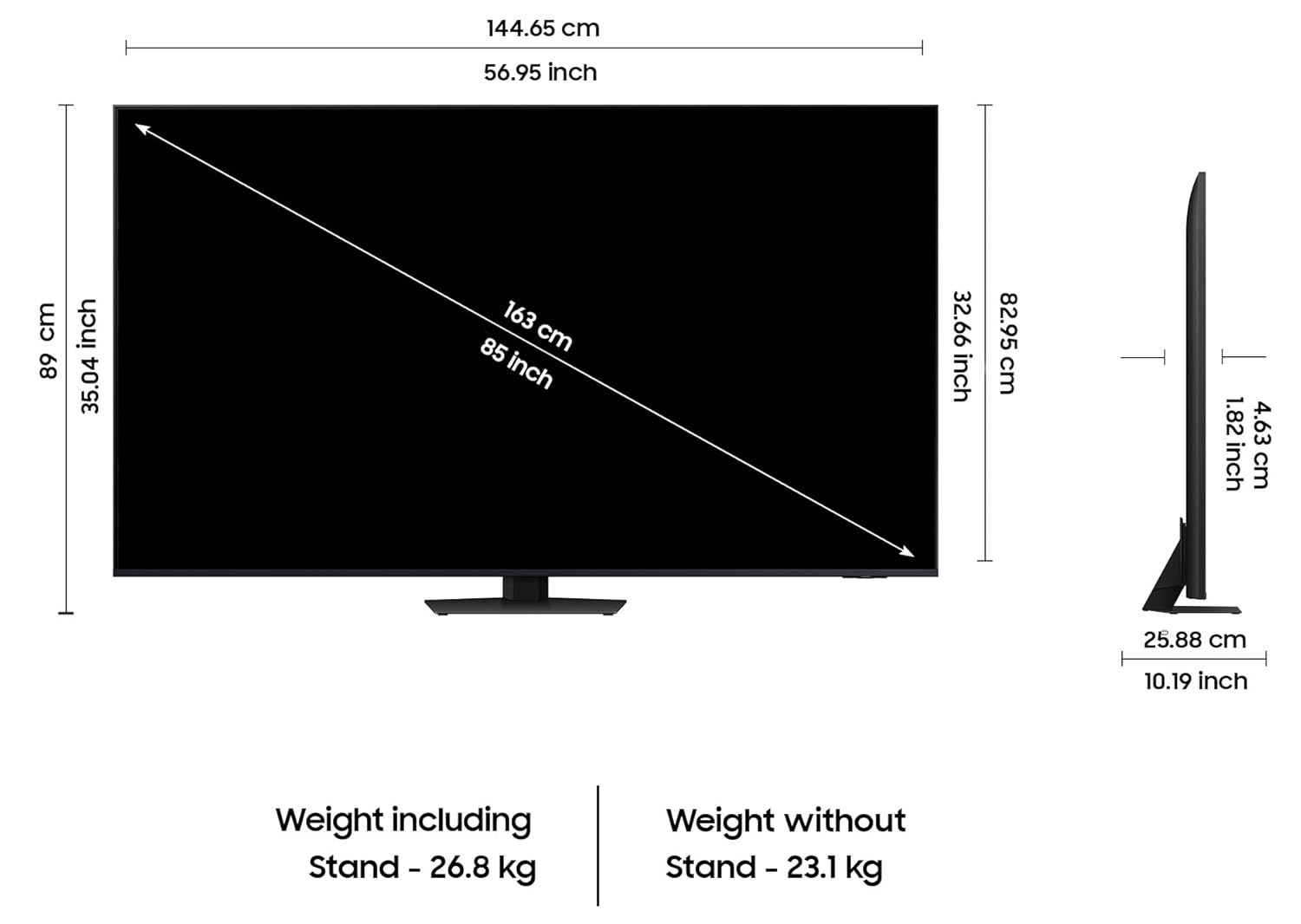 Samsung QA65QN85DBULXL 163 cm (65 inches) 4K Ultra HD AI Smart Neo-QLED TV Mahajan Electronics Online