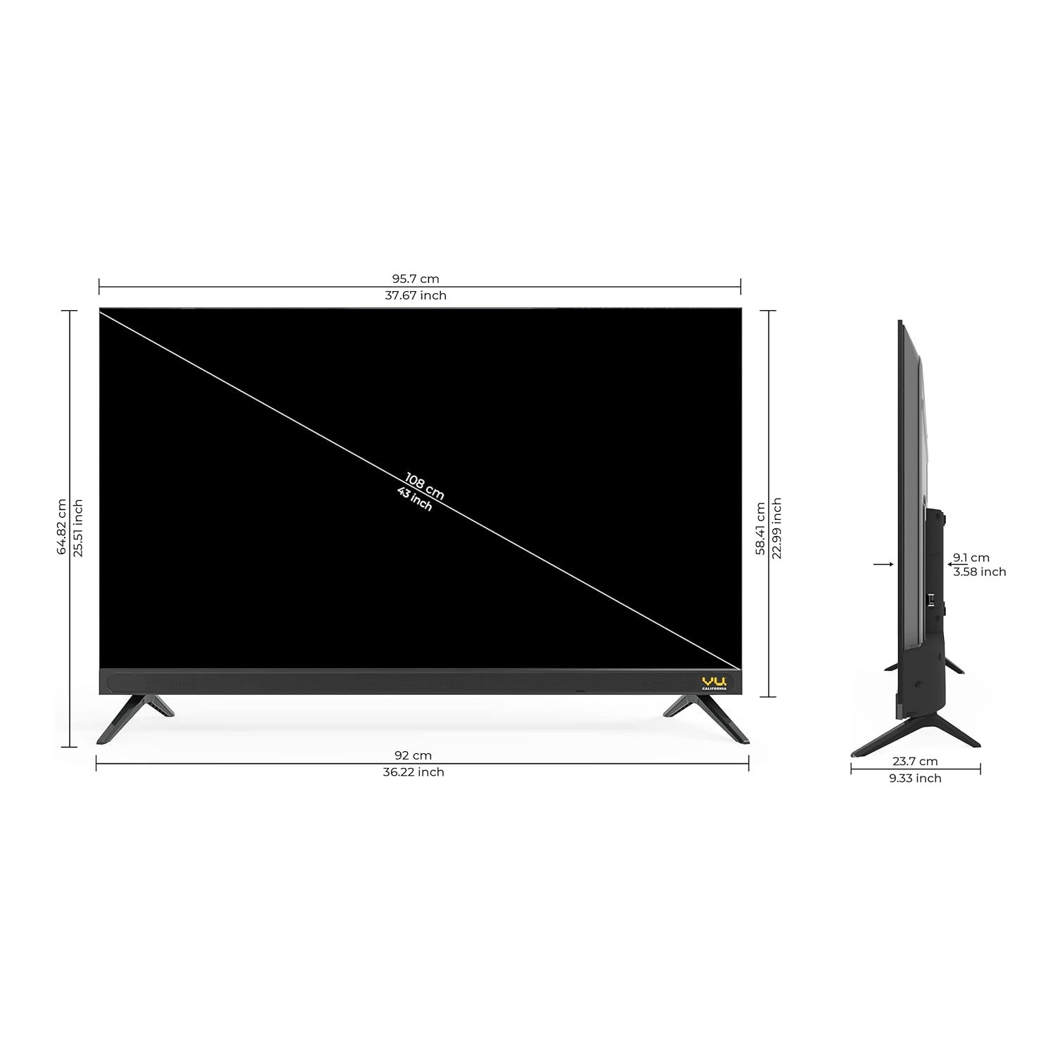 Vu 108 cm (43 inches) Premium Series 4K Ultra HD Smart LED Google TV 43CA (Black) Mahajan Electronics Online