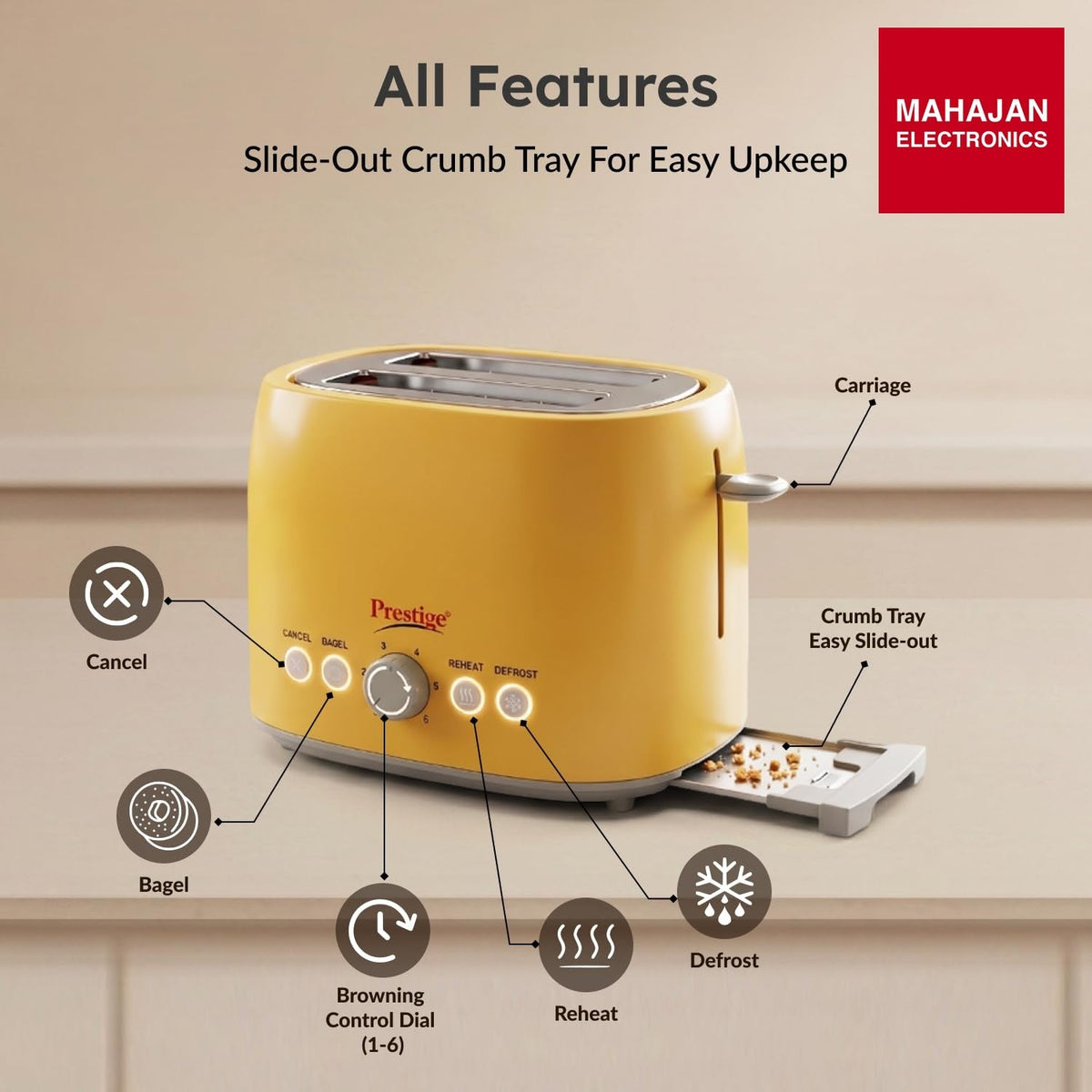 Prestige PPTPKY 850 W Pop-Up Toaster – Mahajan Electronics Online.