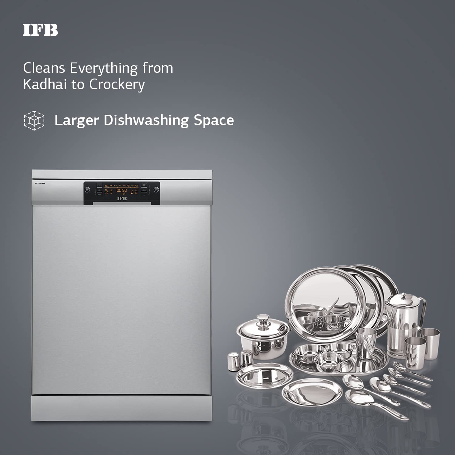 IFB Neptune SX2 16 Place Settings Hot water wash Free Standing Dishwasher  Mahajan Electronics Online