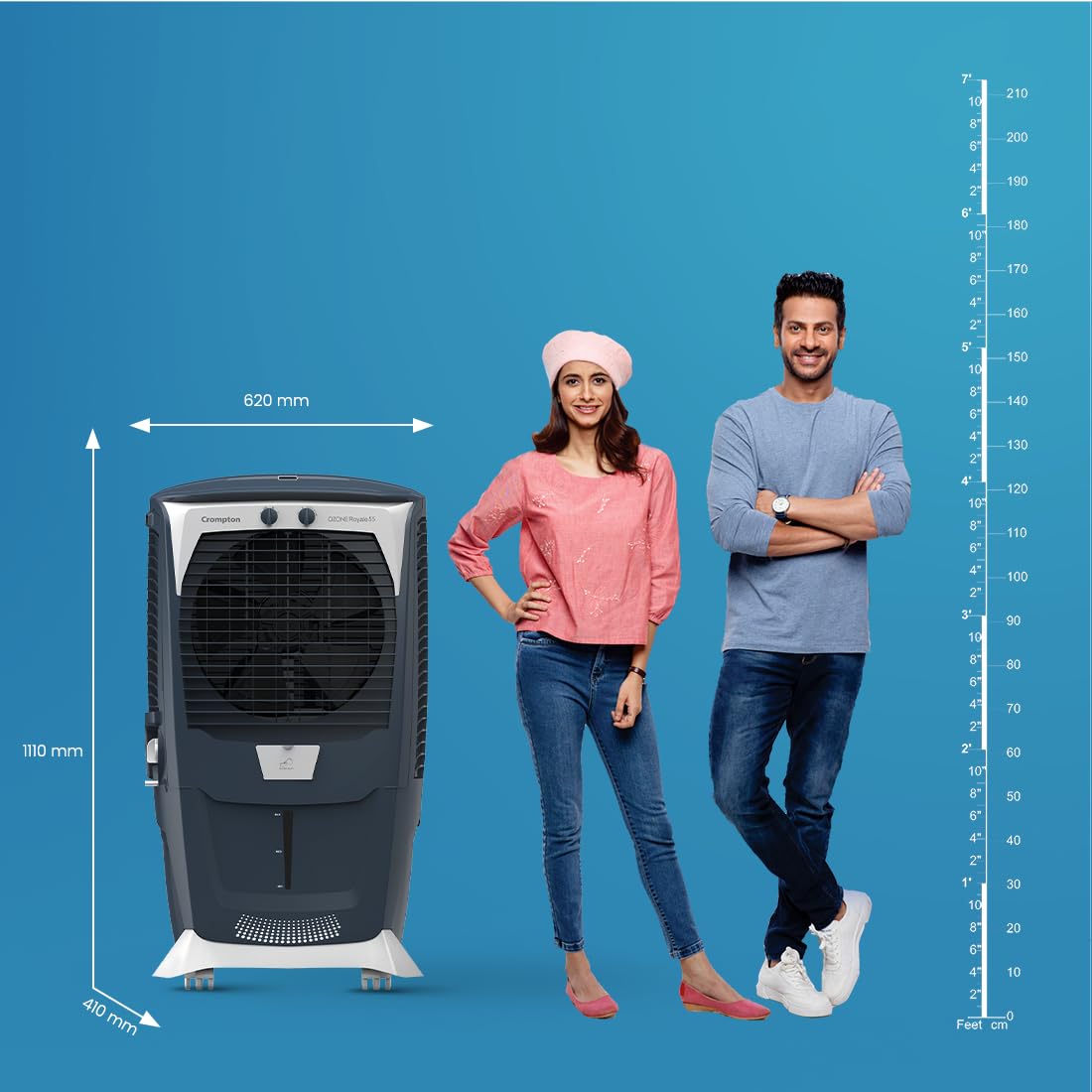 Crompton Ozone Royale 55 Litres Desert Air Cooler for home | Large & Easy Clean Ice Chamber Mahajan Electronics Online