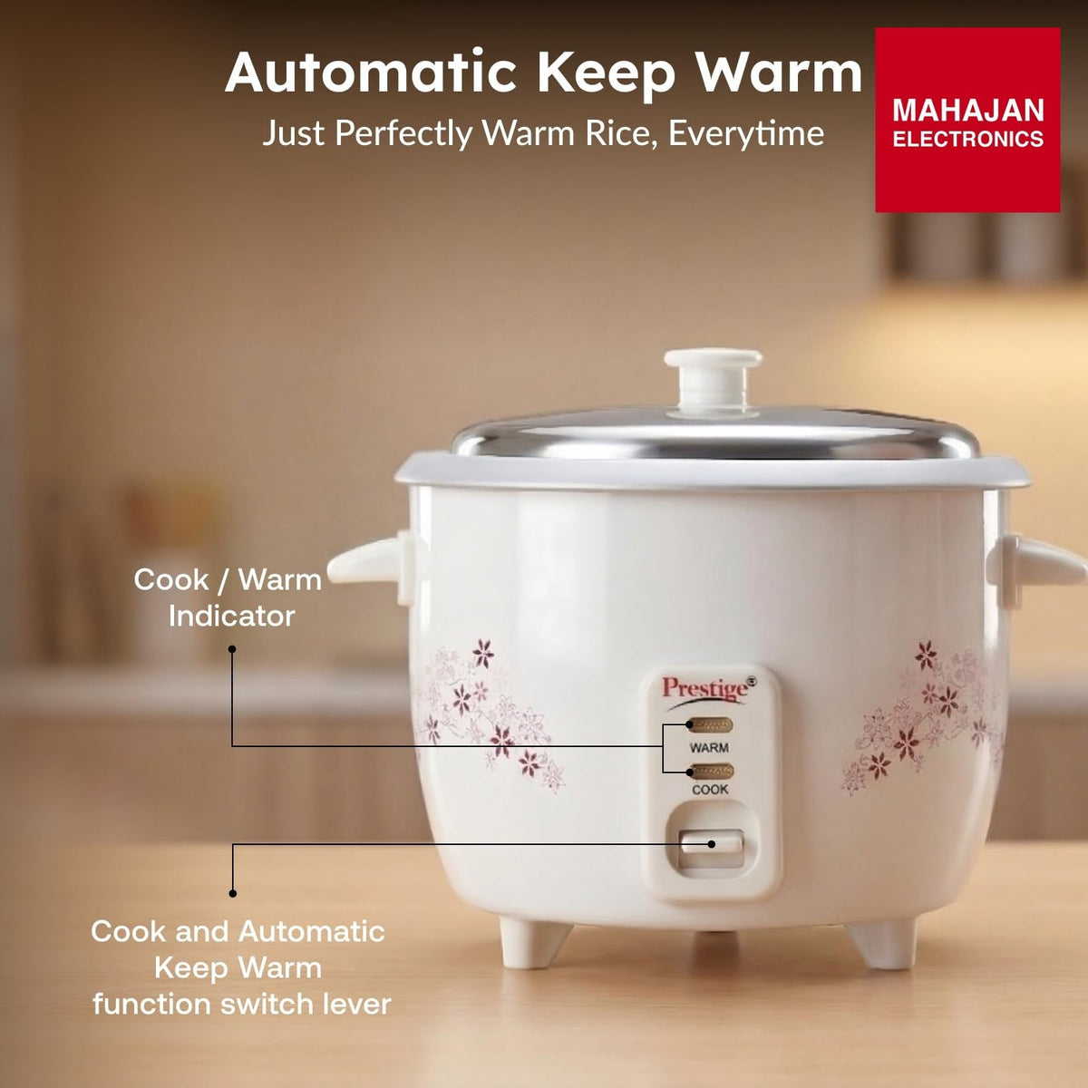 Prestige Delight PRWO 1.0 L Electric Rice Cooker – Mahajan Electronics Online.