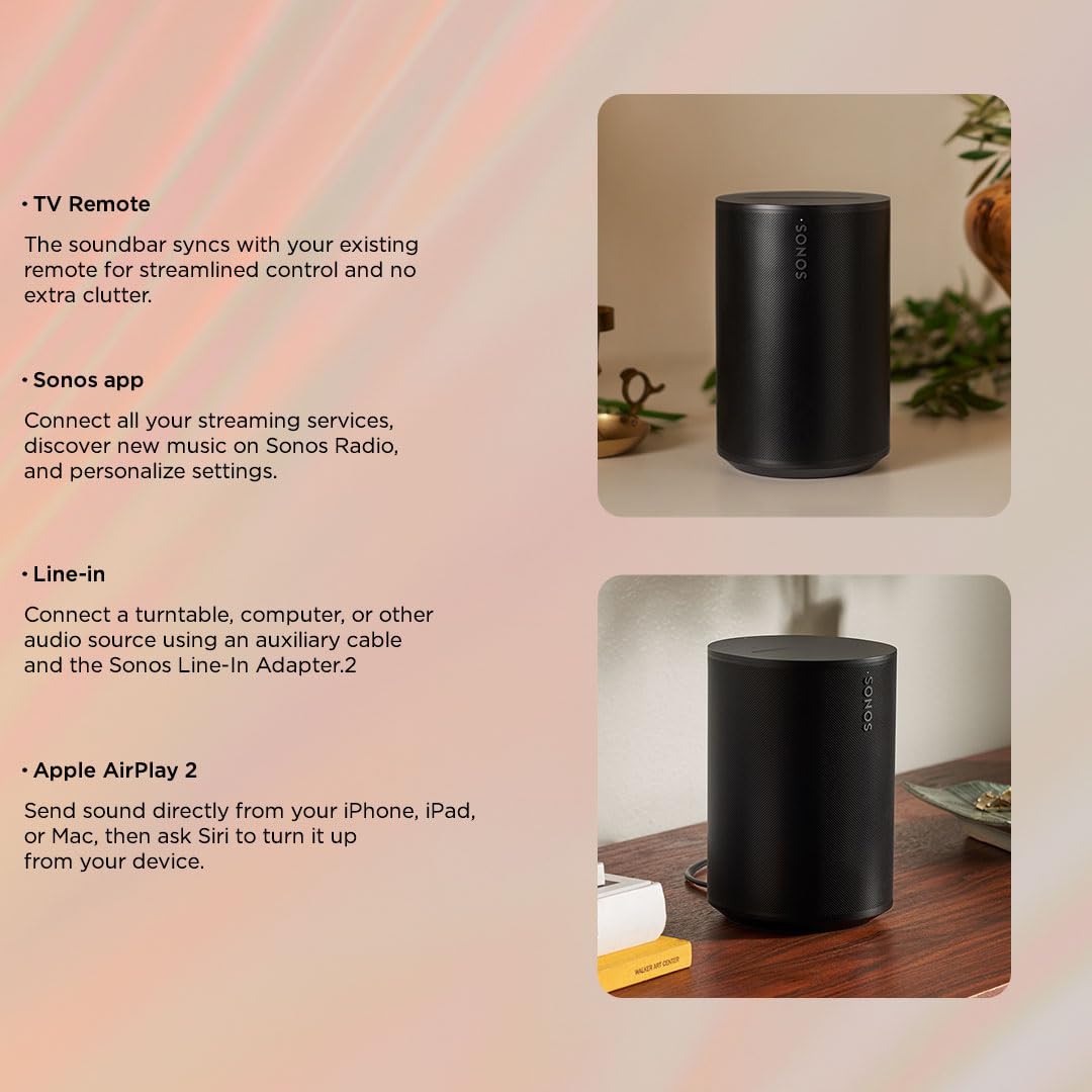 Sonos Era 100 Wireless Speaker - The Next-Gen Stereo Bookshelf Speaker, Black Mahajan Electronics Online