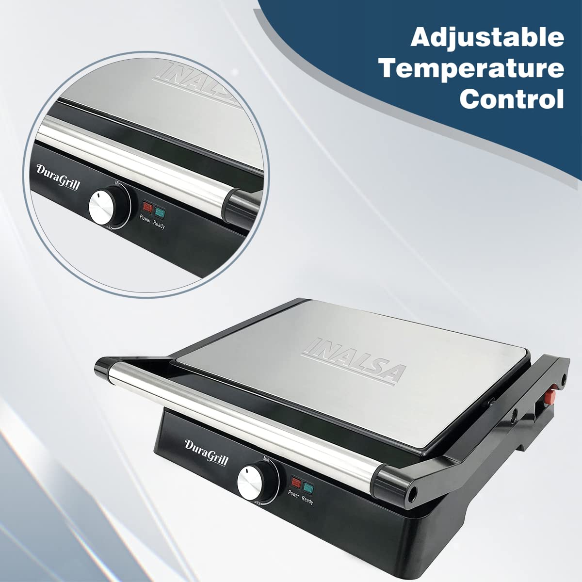 Inalsa Dura Grill 2200-Watt Sandwich Maker/Contact Grill with Temperature Controller and LED indicator Mahajan Electronics Online