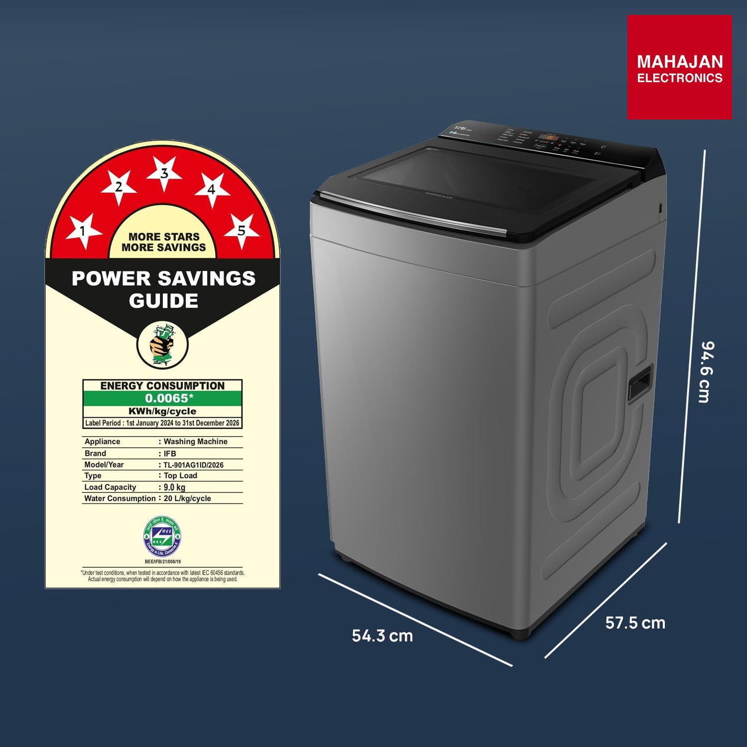 IFB TL901AG1ID 9kg 5 star with DeepClean Technology AI Powered Fully Automatic Top Load Washing Machine Eco – Mahajan Electronics Online.