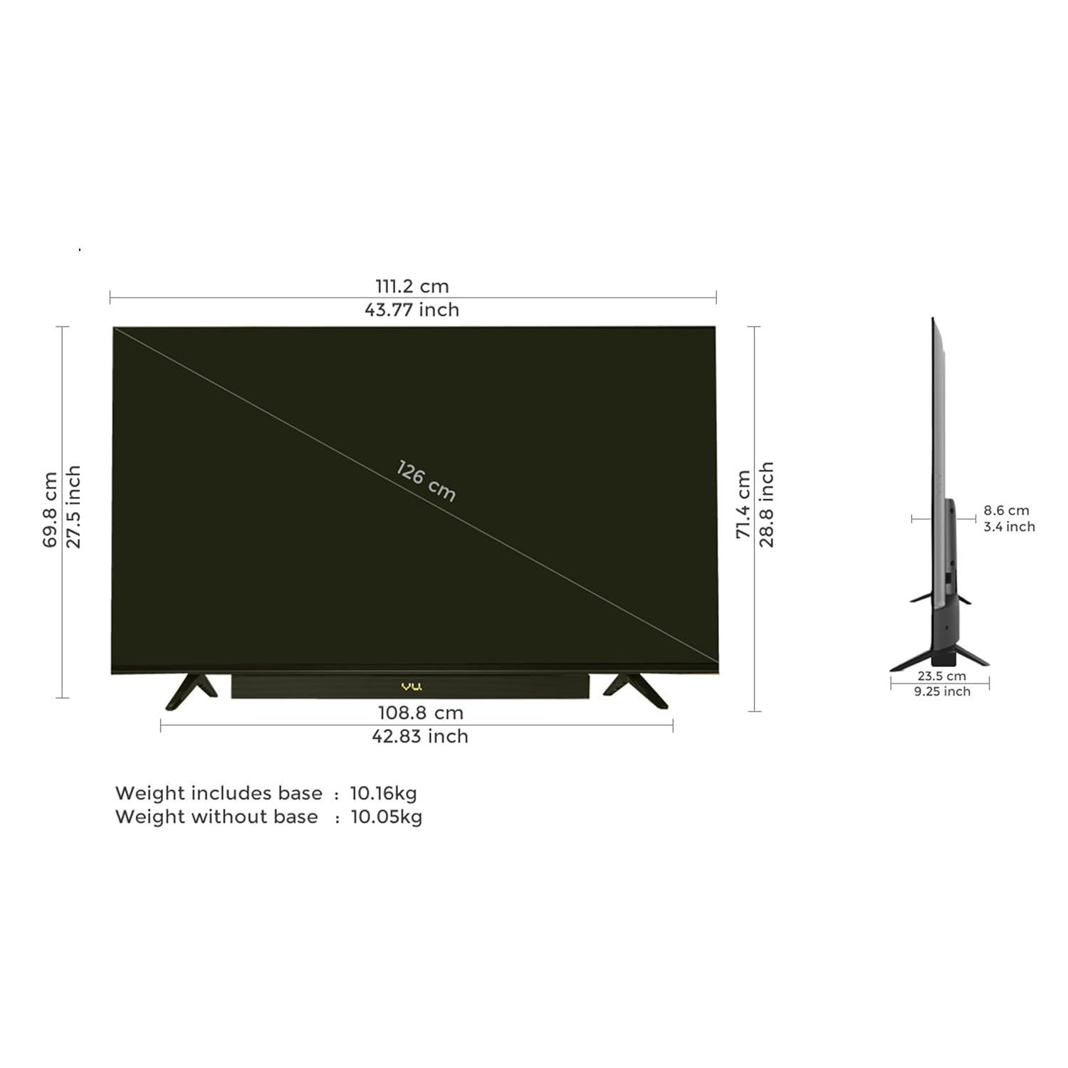 Vu 50VIBE24 126cm (50 inches) Vibe Series QLED Google TV Smart (Black) Mahajan Electronics Online