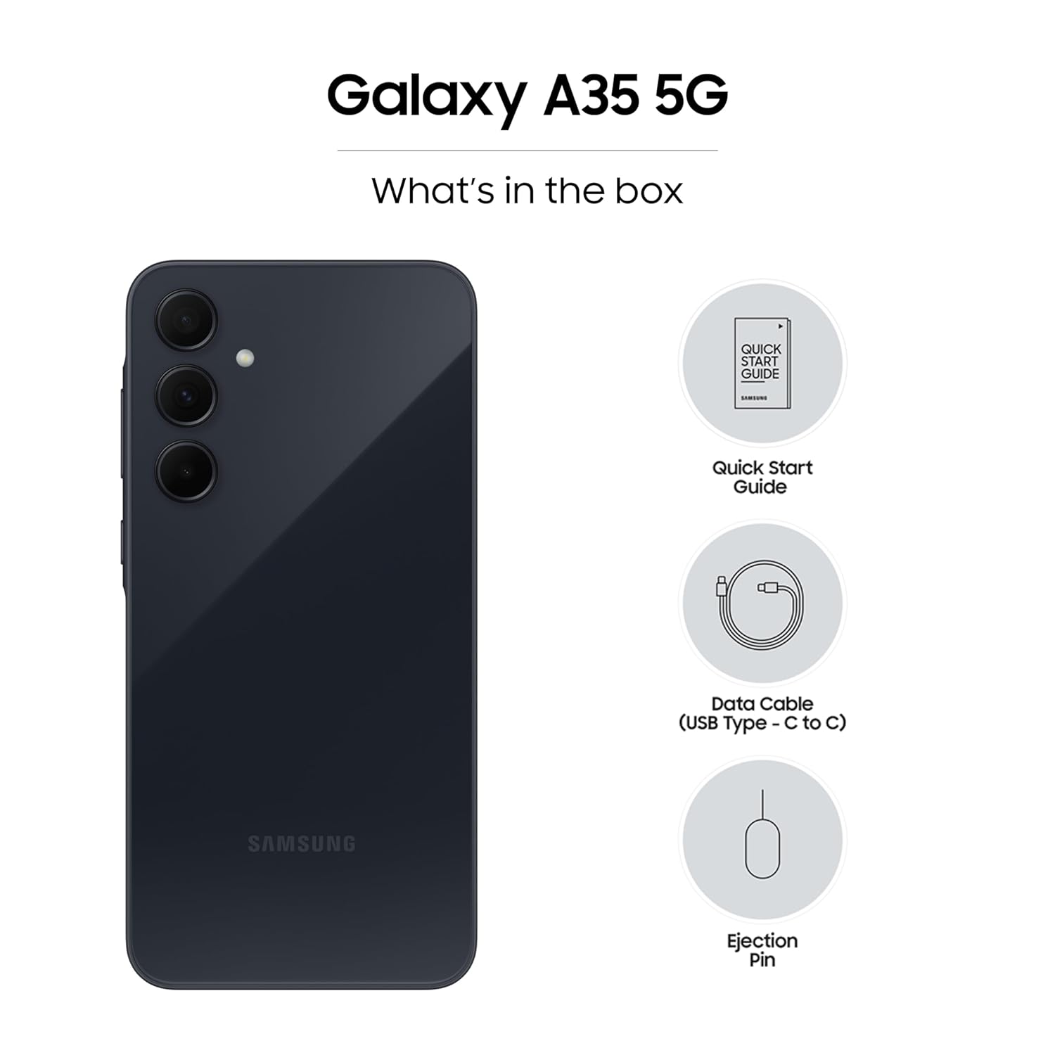 Samsung Galaxy A35 5G (Awesome Navy, 8GB RAM, 256GB Storage) | Premium Glass Back | 50 MP Main Camera (OIS)  Mahajan Electronics Online