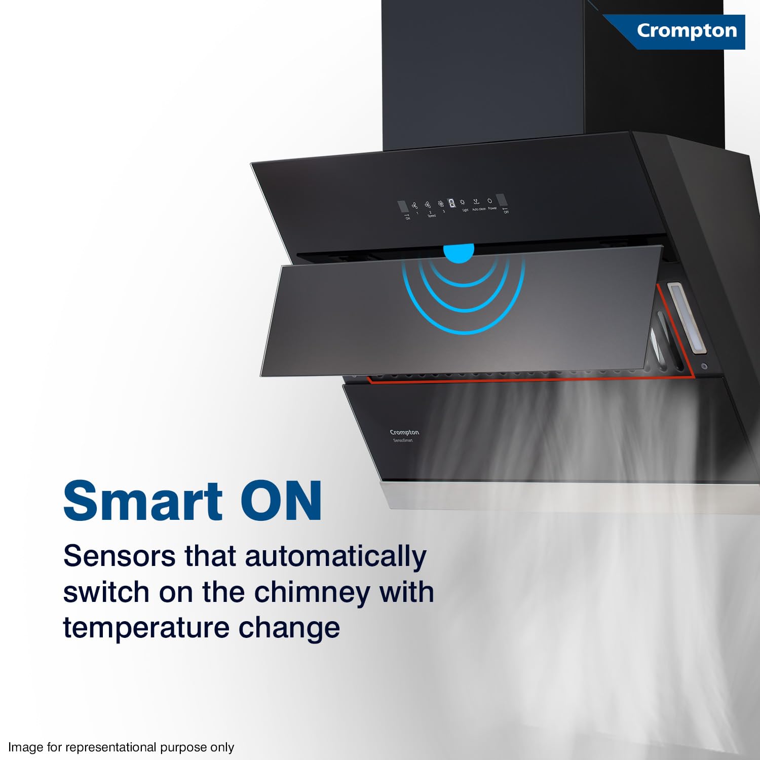 Crompton CMH - CHD-SSI60FLE-MBL SensoSmart Inclined 60cm Filter less Auto Clean Mahajan Electronics Online