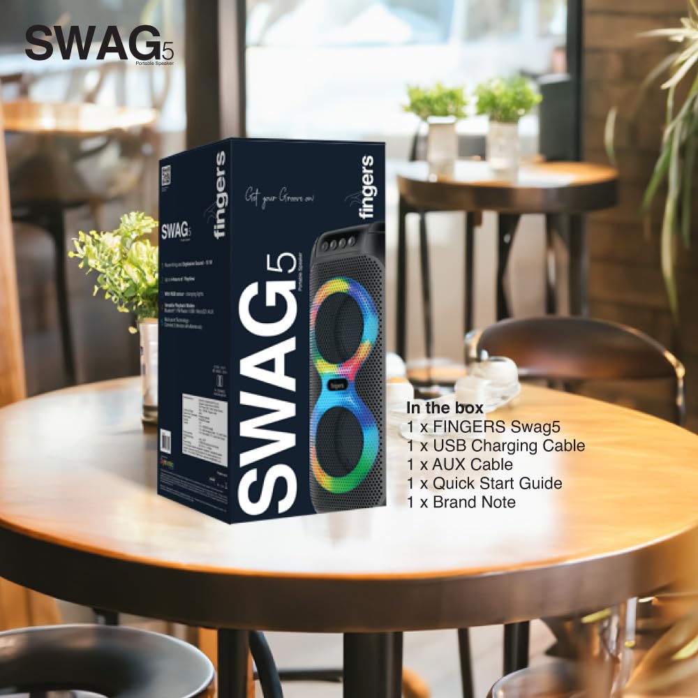 FINGERS Swag5 Bluetooth Portable Speaker (with RGB Lights, 10 W Mahajan Electronics ONline