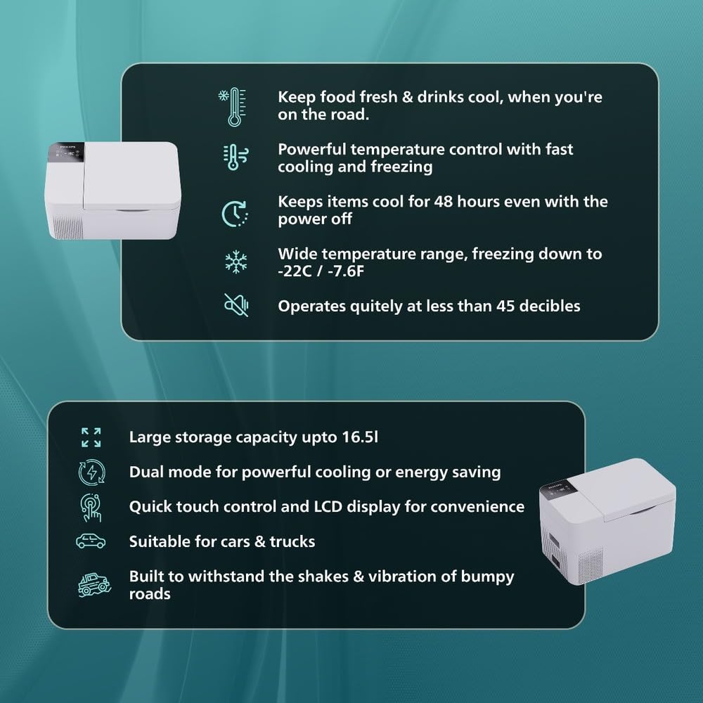 Philips Automotive Car Thermal Box Tb5101,16.5 L Car Refrigerator,12/24V Dc Car Fridge Mahajan Electronics Online