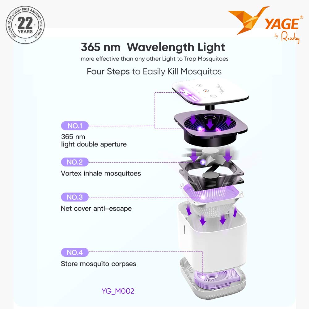 YAGE by Rozzby YGM02 Mosquito Killer Lamp with Intelligent Light Sensor and Timer Mosquito Control (6 Months Warranty) Mahajan Electronics Online