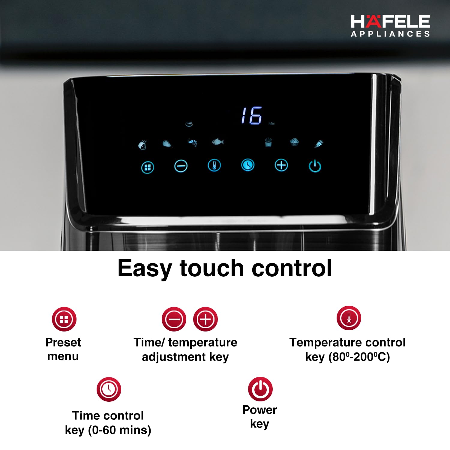 Hafele NOIL 6.3L Digital Air Fryer with 360° Rapid Air Circulation Technology Mahajan Electronics Online