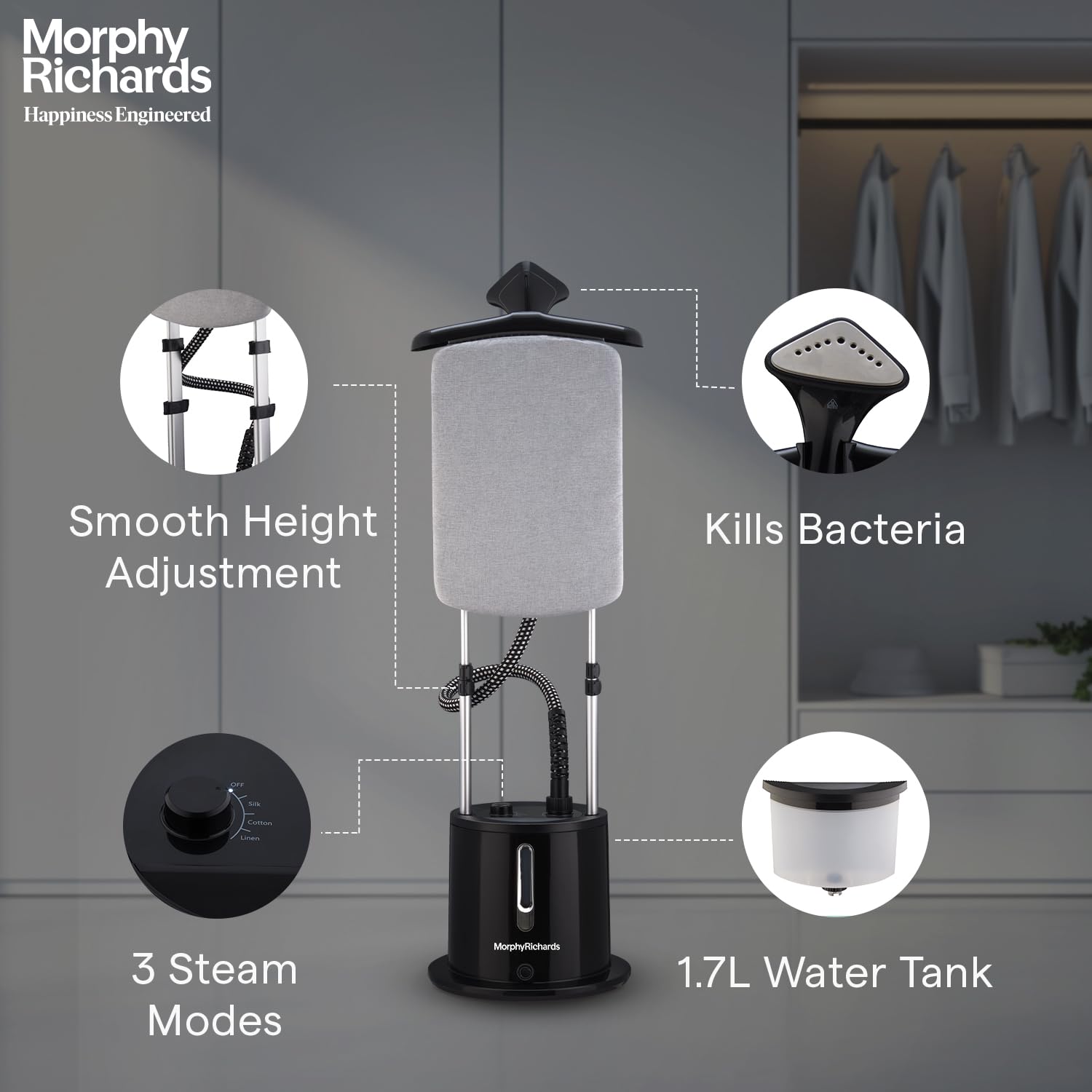 Morphy Richards Vogue Professional Upright 2000 W Garment Steamer Mahajan Electronics Online