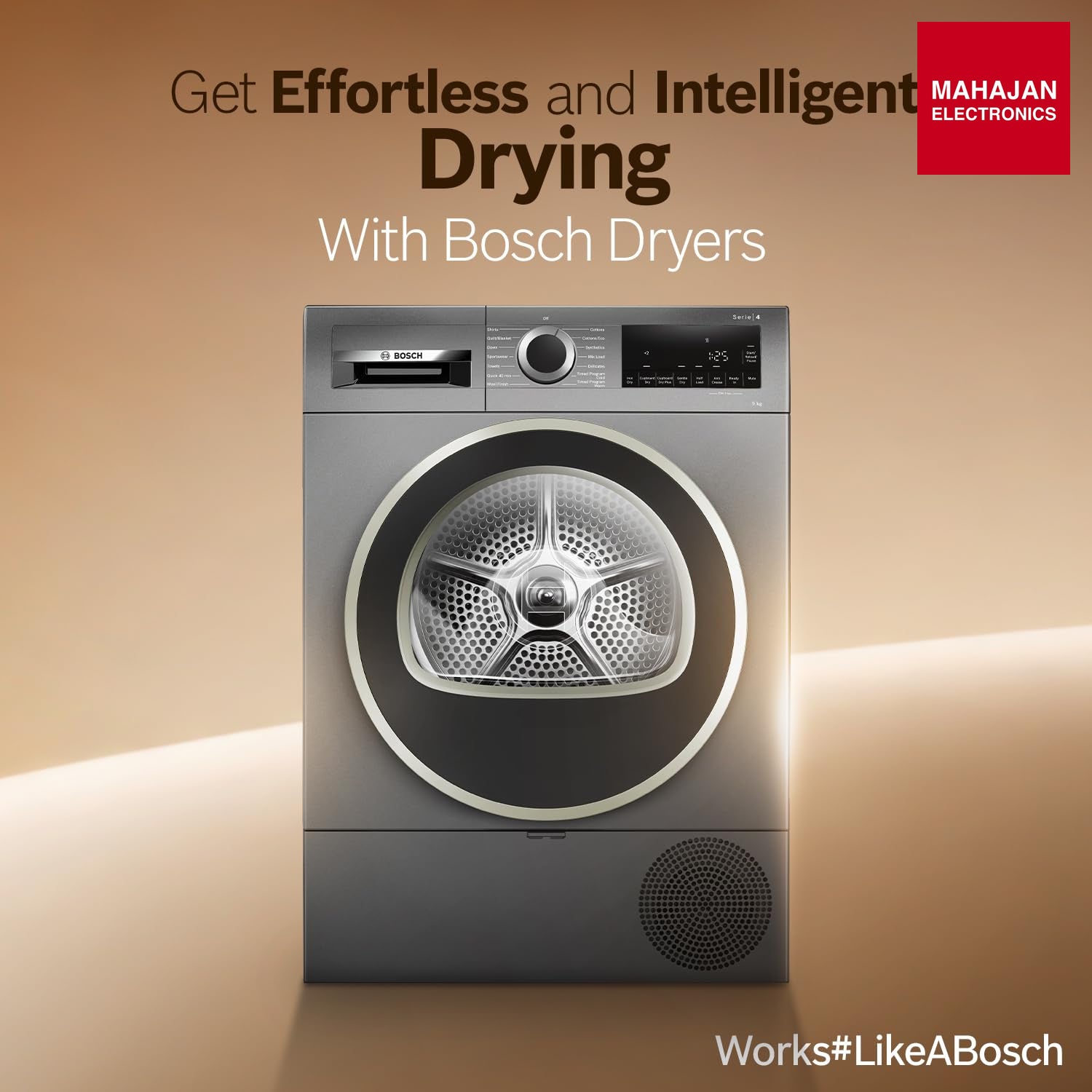 Bosch WQG2420RIN 9 kg Front Load Fully-Automatic Heat Pump Tumble Dryer, 100% Drying, 5 Drying Options, Reduces 99.9% Allergens, Ready-to-Wear, Cast Iron Grey,  (2026 Model) Bosch online mahajan electronics