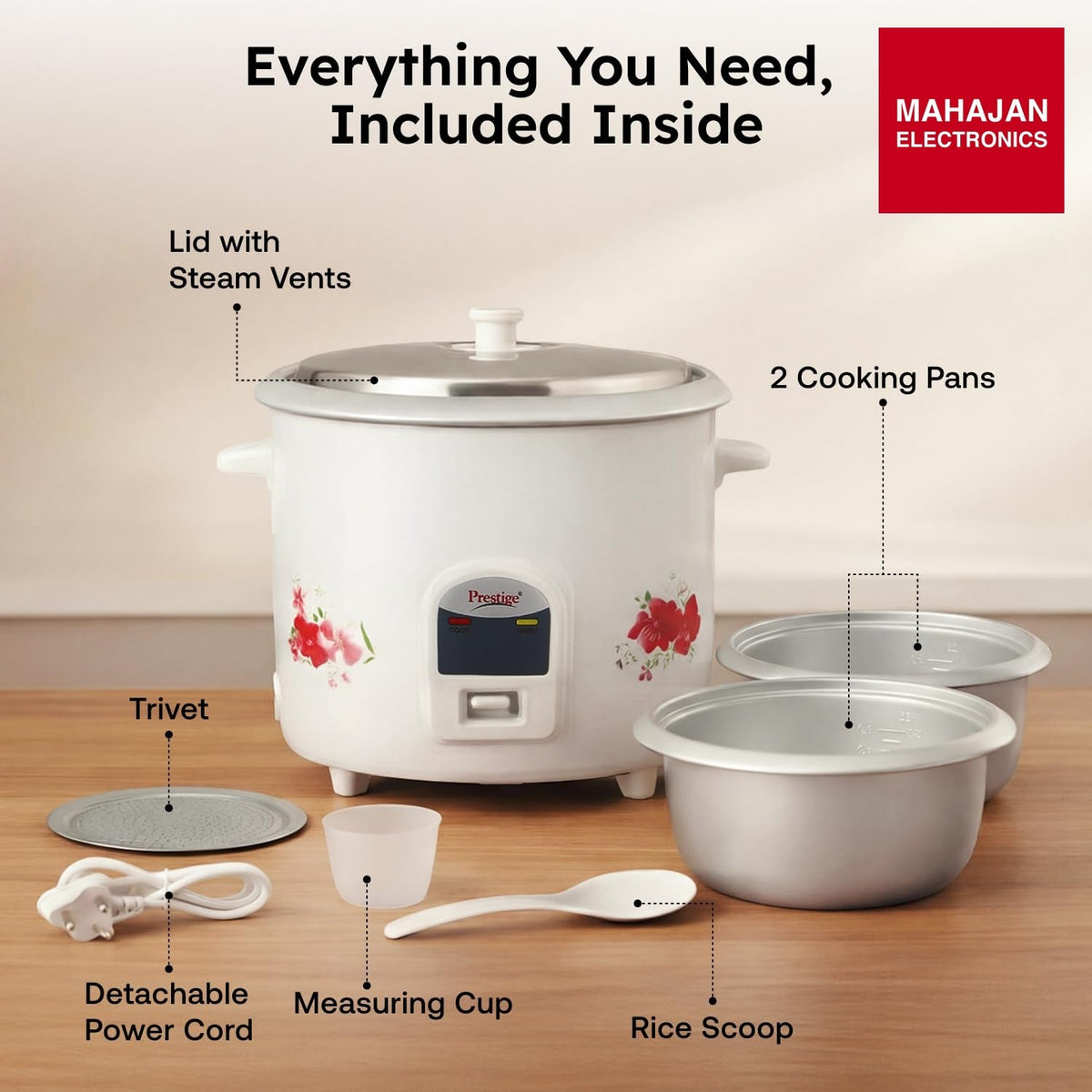 Prestige PRWO 2.8-2 Electric Rice Cooker – Mahajan Electronics Online.