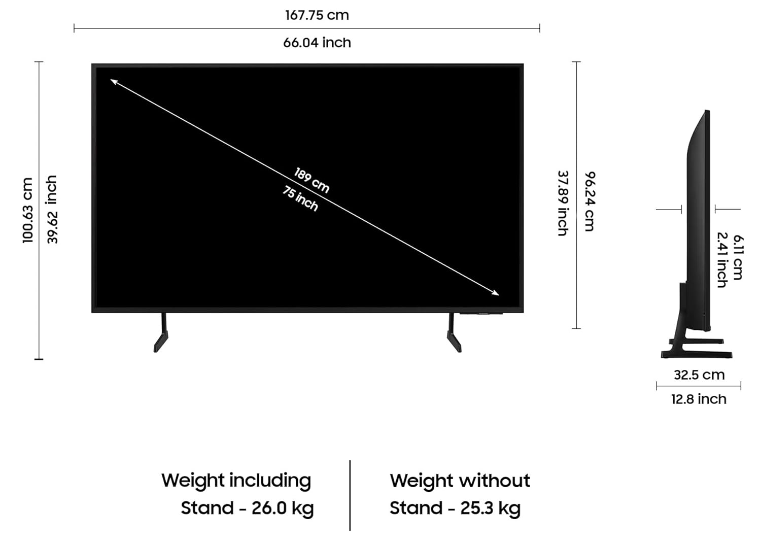 SAMSUNG UA75DU7660 139.7 cm (55 inch) 4K Ultra HD LED Tizen TV with Motion Xcelerator (2024 model) Mahajan Electronics Online