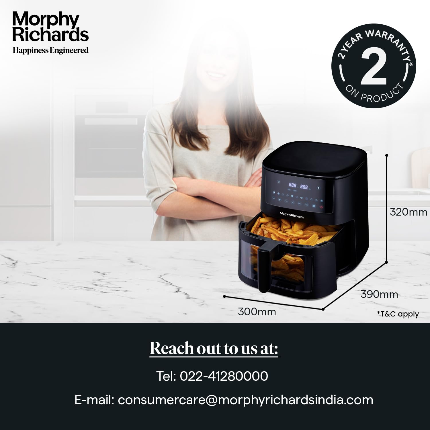 Morphy Richards Crystal Crysp transparent Air fryer for home  Mahajan Electronics Online