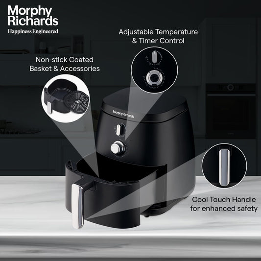 Morphy Richards 5 Litre Classic Air Fryer|Easy Knob Control| Adjustable Time & Temperature Control Mahajan Electronics Online