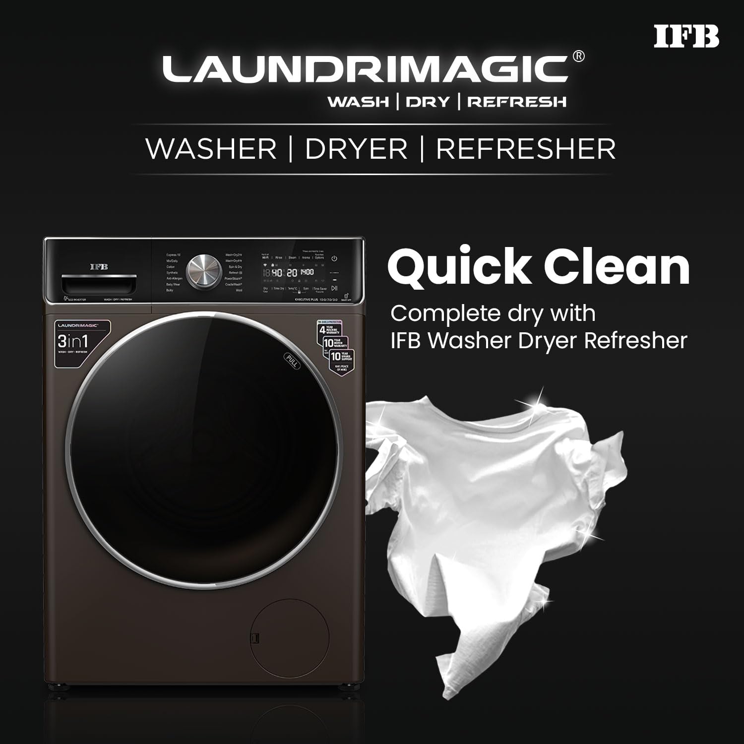 IFB Washer Dryer Executive Plus ZXM 10.0/7.0/3.0kg 5 Star Inverter Fully-Automatic Front Loading Washing Machine Mahajan Electronics online