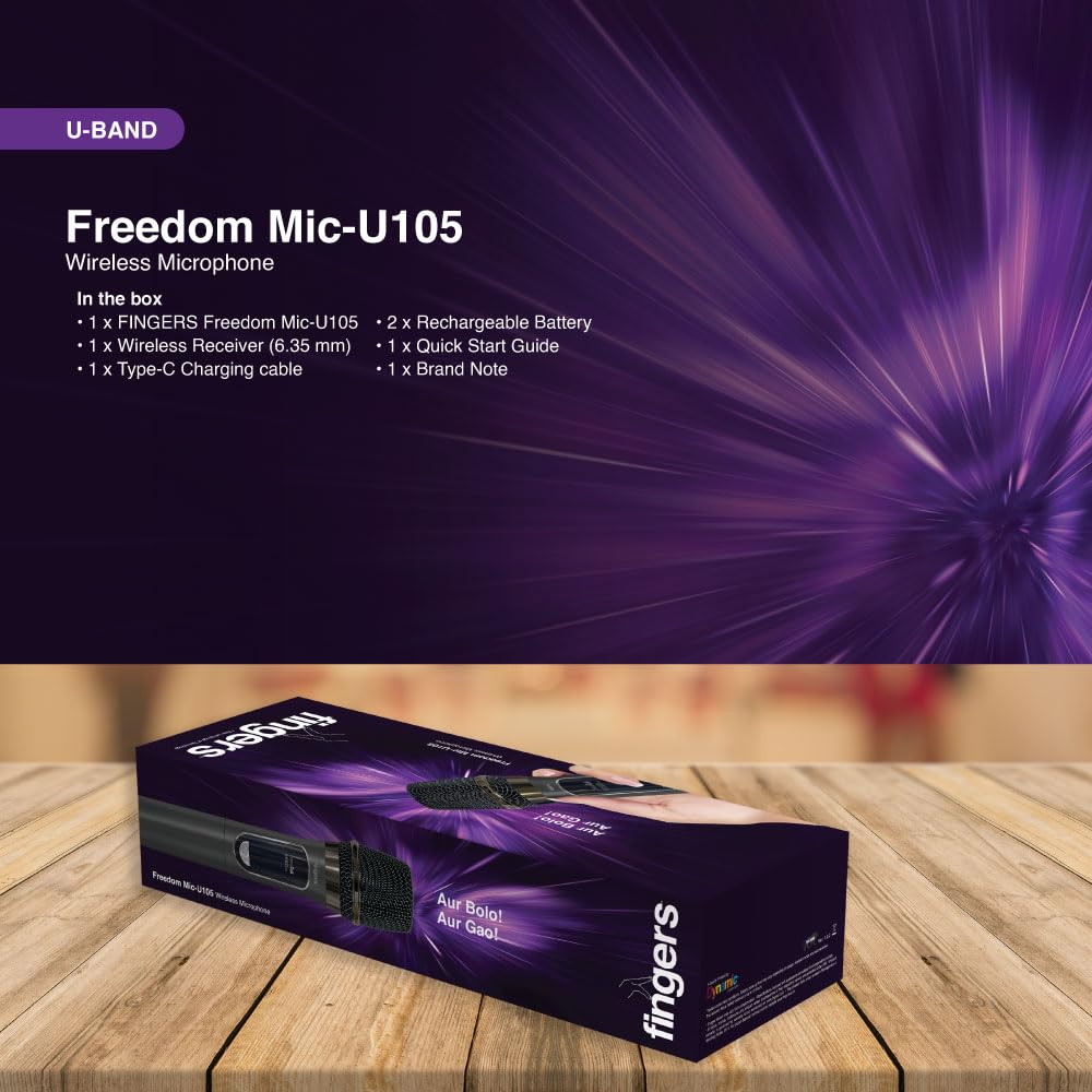 FINGERS Freedom Mic-U105 Wireless Microphone with 6.35 mm pin Receiver  Mahajan Electronics Online