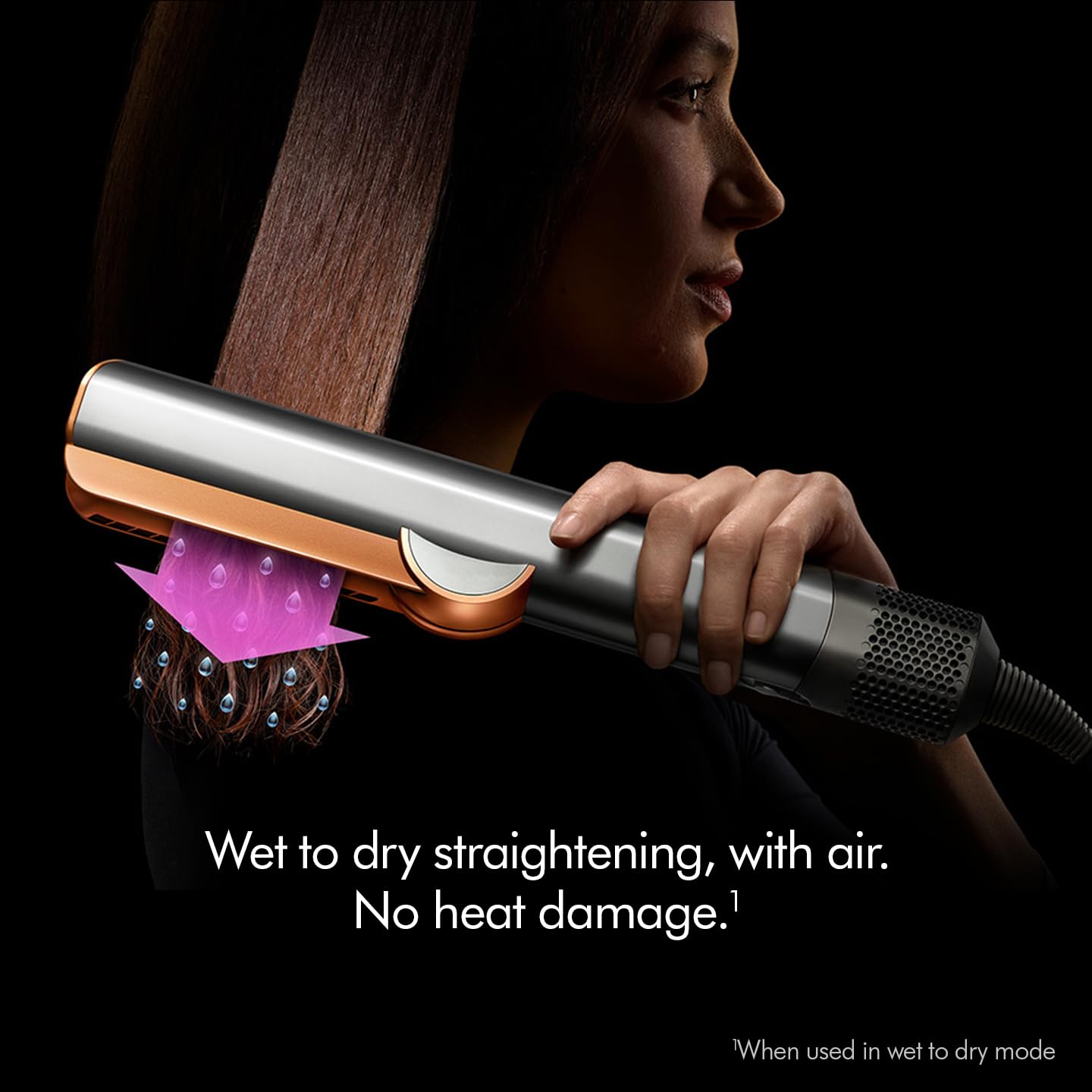 Dyson Airstrait™ Hair Straightener [Red Velvet & Gold] |Wet-to-dry straightener|Straightens with air Mahajan Electronics Online