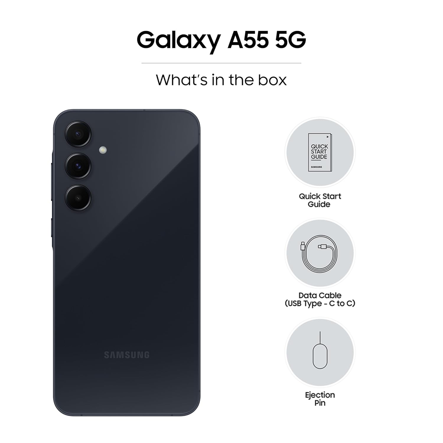 Samsung Galaxy A55 5G (Awesome Navy, 8GB RAM, 128GB Storage) Mahajan Electronics Online