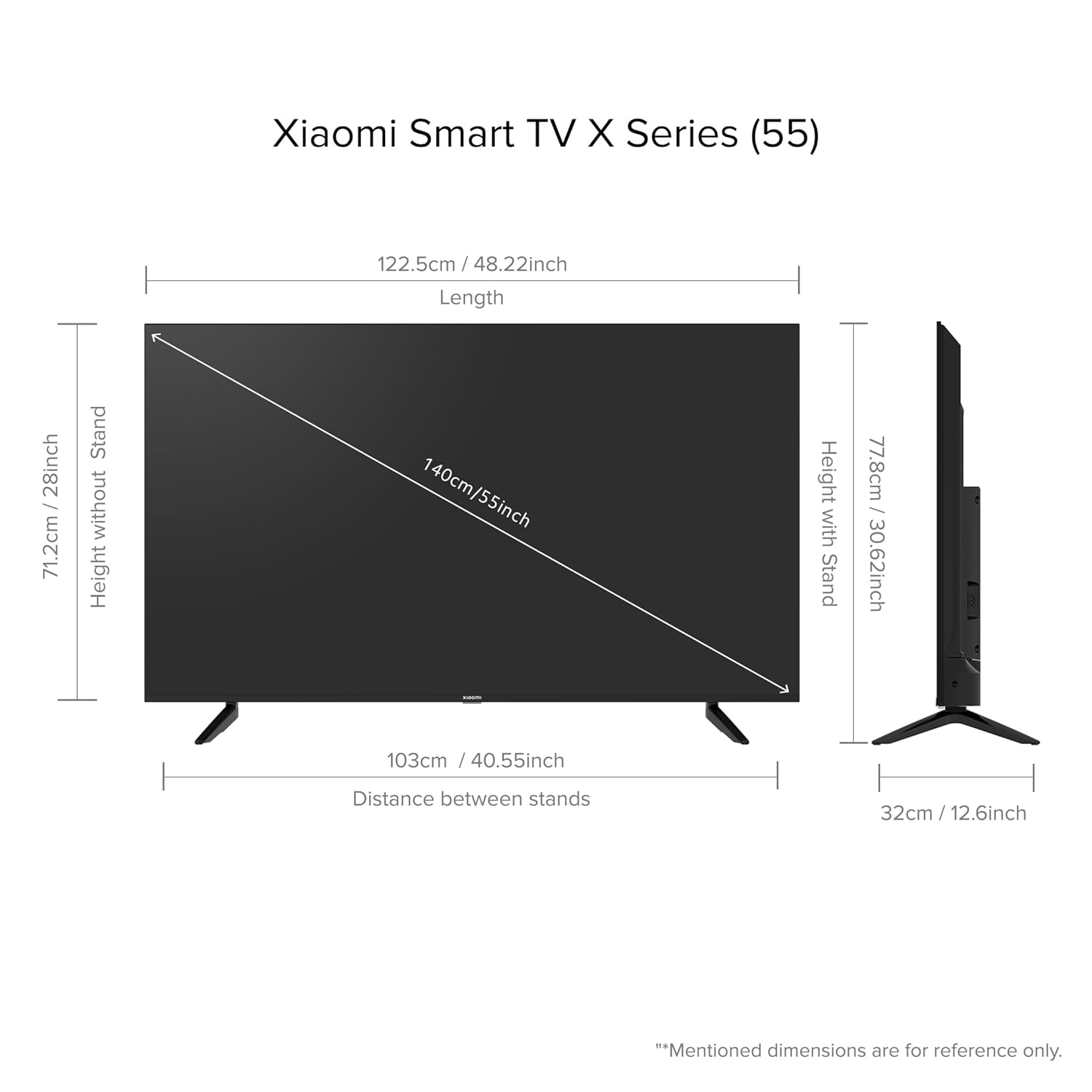 Xiaomi L55M8-A2IN 138 cm (55 inches) X 4K Dolby Vision Series Smart Google TV  (Black) Mahajan Electronics Online