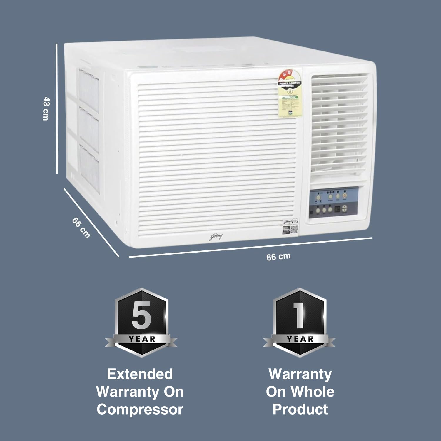 Godrej WFC 18UTC3-WWB 1.5 Ton 3 Star, Window AC (Copper, Anti Corrosive Blue Fin,)2024- Mahajan Electronics Online