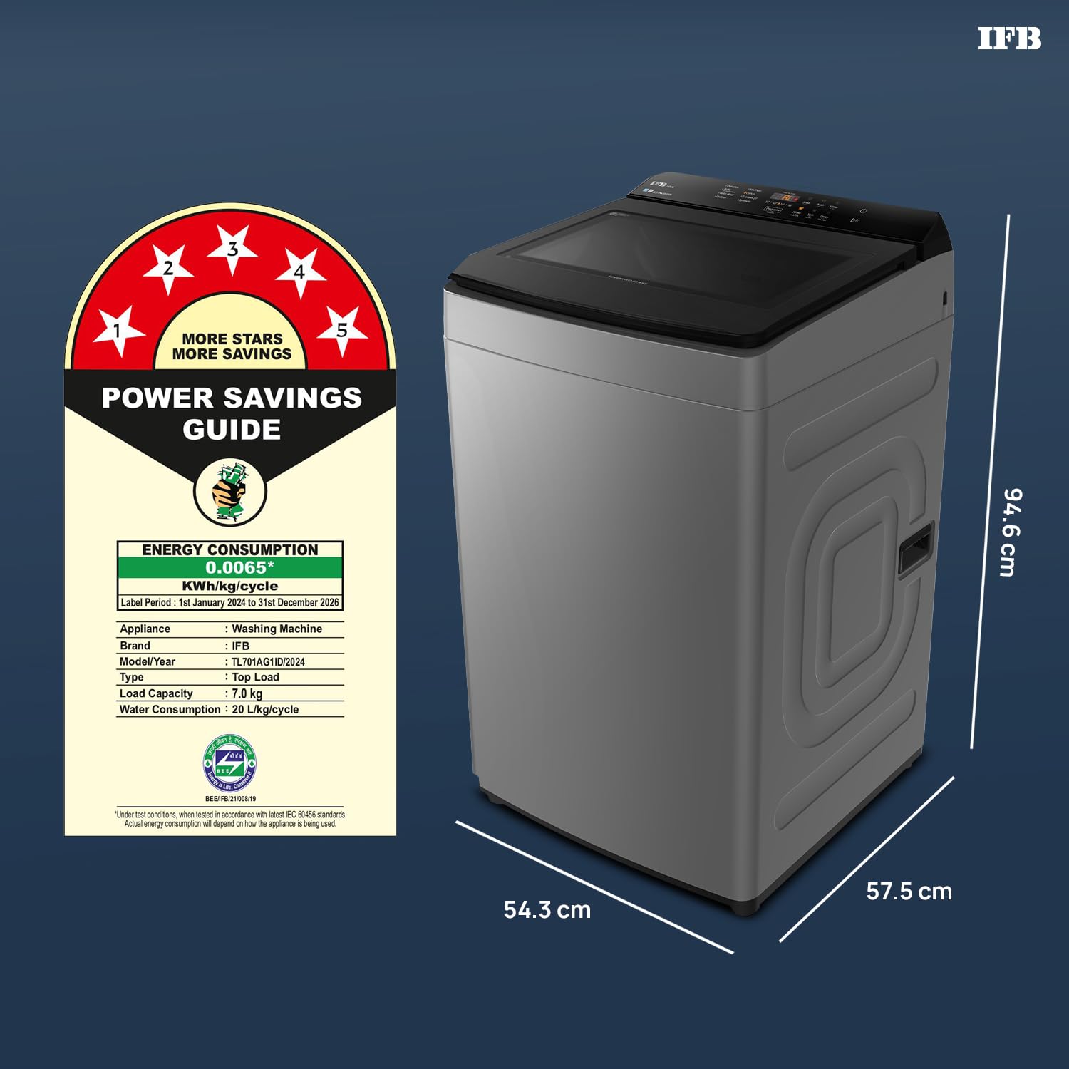 IFB TL701AG1ID 7 Kg 5 Star AI Powered DeepClean® Technology Fully Automatic Top Load Washing Machine with Eco-inverter(Activmix, AquaEnergie, Inbuilt Wheels, 4 Year Machine Warranty,Anthracite Grey) MAHAJAN ELECTRONICS ONLINE