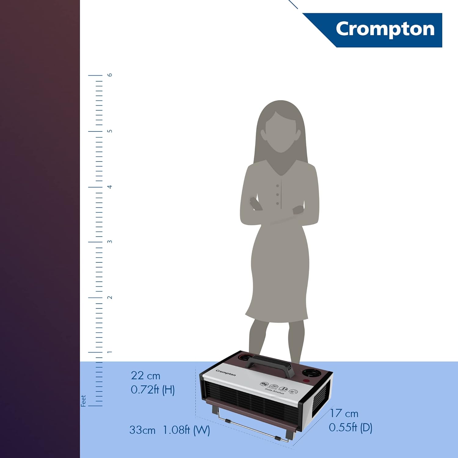 Crompton Insta Airohot 2000W heat convector with adjustable Thermostats Mahajan Electronics Online