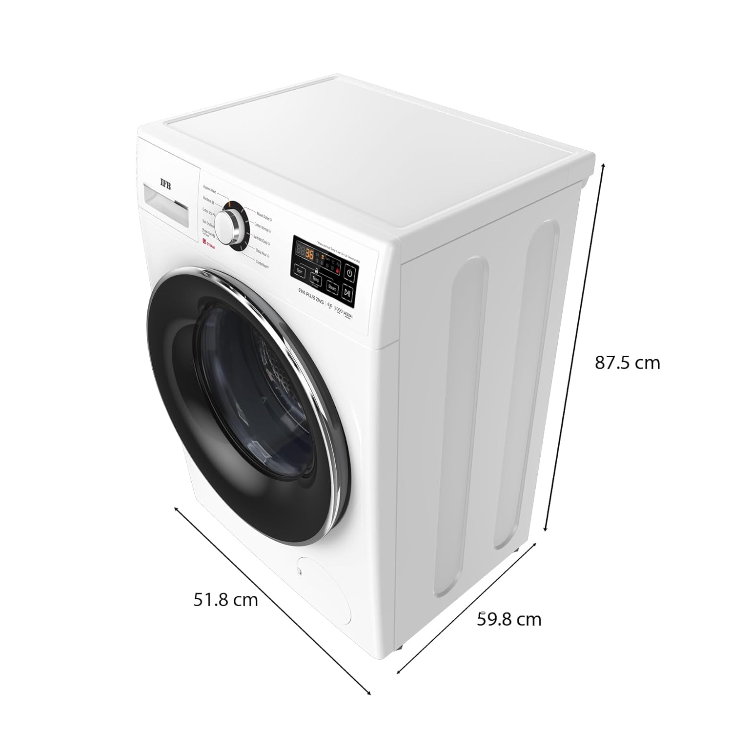 IFB 6 Kg 5 Star Front Load Washing Machine 2X Power Steam (EVA PLUS ZWS 6010 Mahajan Electronics Online