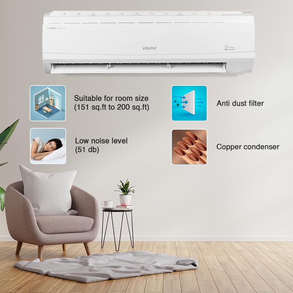 Voltas 245V Venus Plus 2 Ton 5 Star, Inverter Split AC(Copper, Anti-dust Filter, White) Mahajan Electronics Online