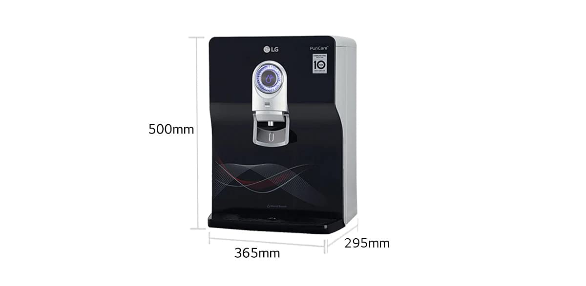 LG WW184EPB 8L Stainless Steel Tank - RO + UV + UF + Mineral Booster, High Recovery, Pre-Sediment Filter Free, Smart Display (Black, Bottle Tray, Wall Mount & Counter Top) Mahajan Electronics online