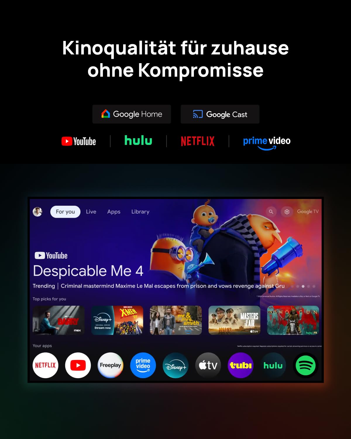 XGIMI 2025 New Launch Horizon 20 Pro 4K RGB Triple Laser Home Projector, 4100 ISO Lumens, Google TV, Licensed Netflix, IMAX Enhanced, 300" Display, 2x12W Harman kardan,1ms Input Lag, up to 240Hz, VRR Mahajan Electronics Online