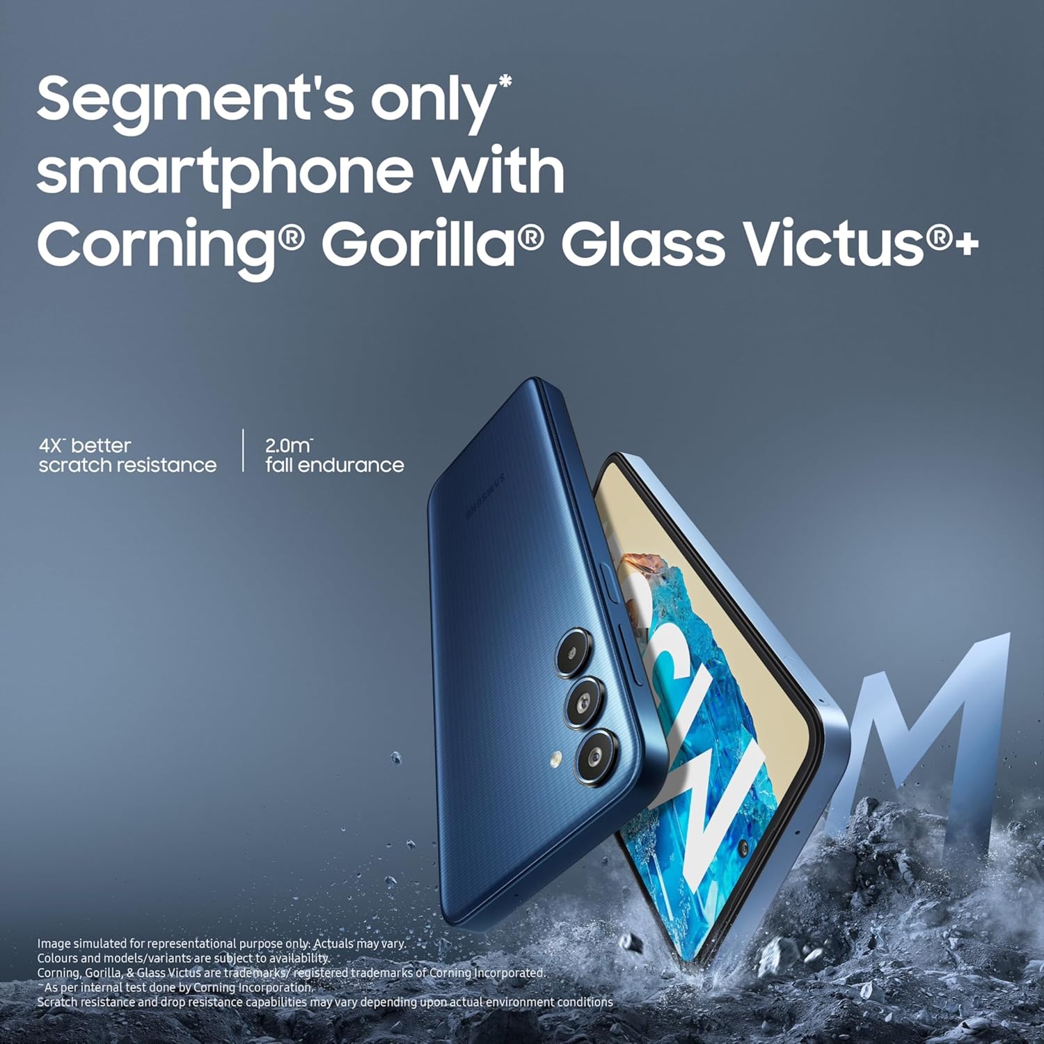 Samsung Galaxy M35 5G (Moonlight Blue,6GB RAM,128GB Storage)| Corning Gorilla Glass Victus+| AnTuTu Score 595K+ | Vapour Cooling Chamber | 6000mAh Battery | 120Hz Super AMOLED Display| Without Charger Mahajan Mahajan Electronics Online