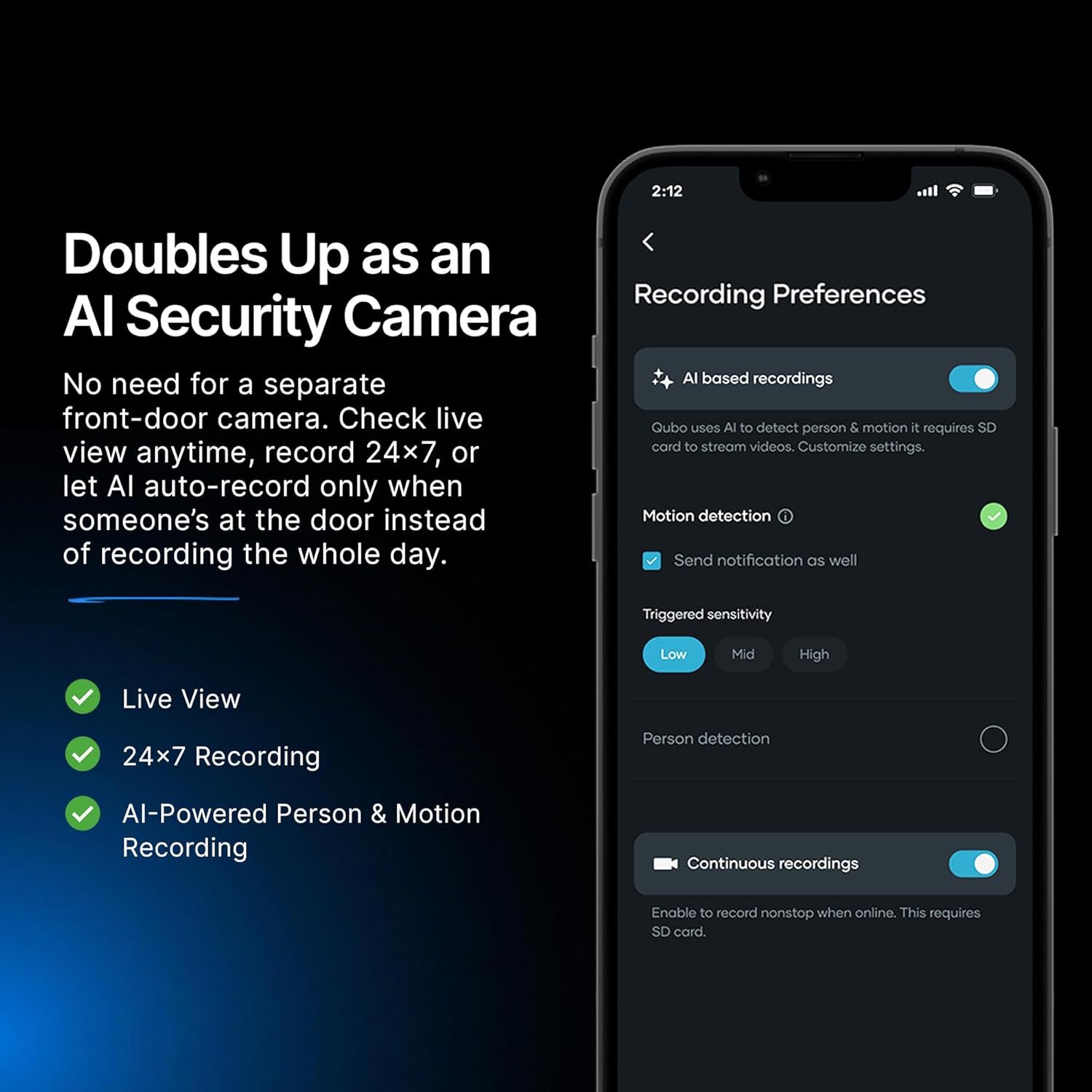 Qubo Instaview New Age Video Doorphone from Hero Group | 3MP Video Doorbell Pro 2K + Wireless Home Tab 1296p Resolution | Instant Phone & Tab Visitor Video Call | 2-Way Talk | Mahajan Electronics Online