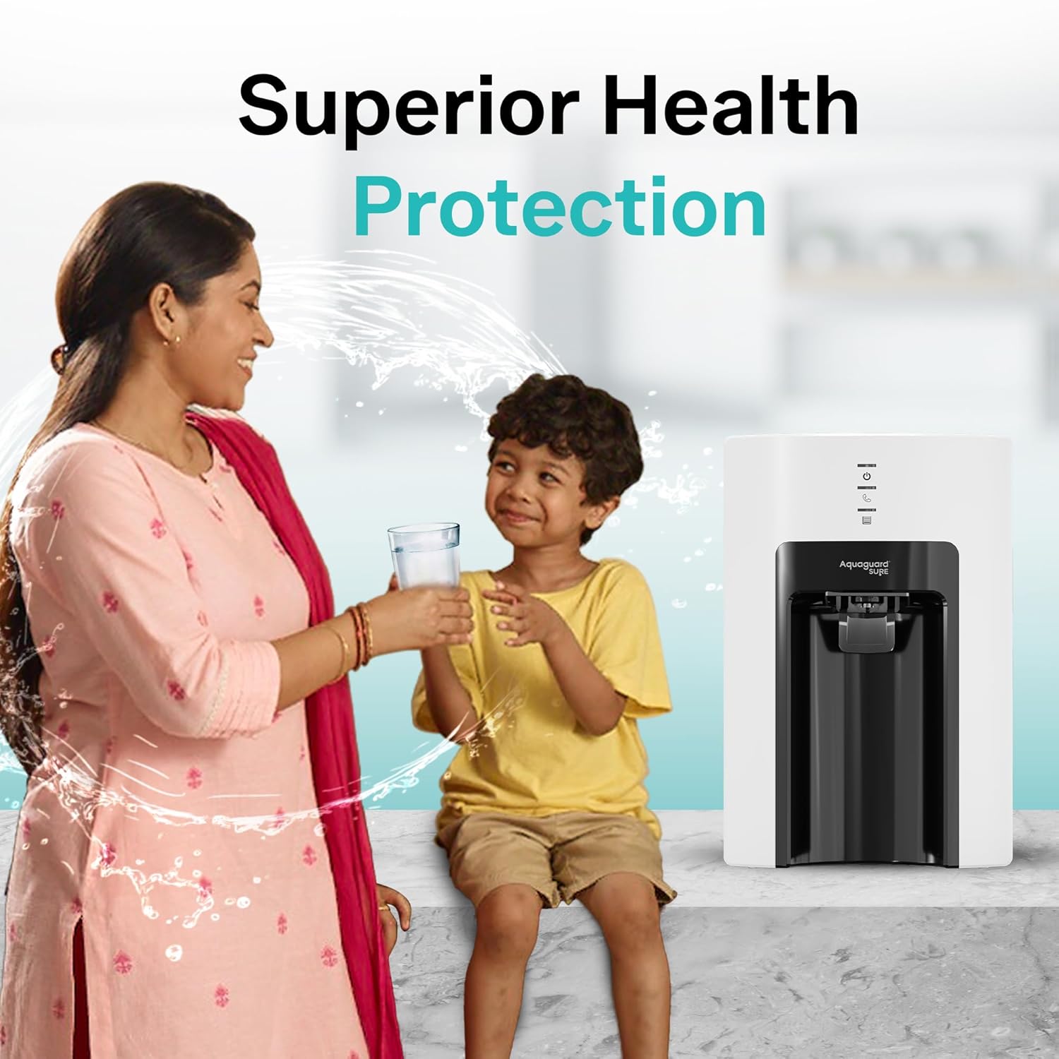 Aquaguard Sure Champ RO+UV 2X Water Purifier | 2 Year Filter Life | With Mega Sediment Filter | 2 Free Cleaning Service | 6-Stage Purification | Large 6L Storage GWPDASC2X10B00 Mahajan Electronics Online