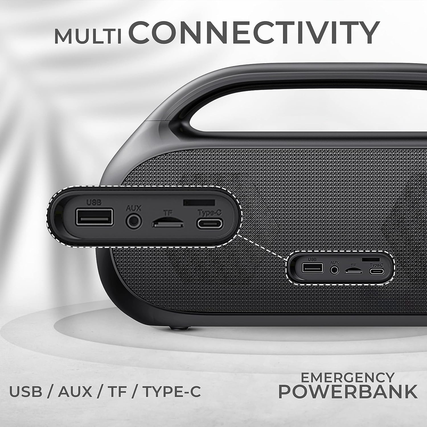 iGear Grape Portable ‎iG-1147 Wireless Speaker with 70W Output, with Wireless Rechargeable MIC, RGB LED's, TWS Mode, Multi-Compatibility Modes Type-C Charging