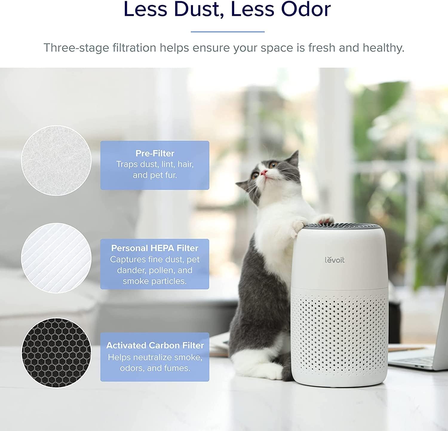 LEVOIT Core Mini Air Purifier For Coverage Area 183 Sq Ft, H13 Truehepa Filter, Remove 99.97% Dust, Smoke, & Pollen, With Fragrance Sponge, (2 Years Warranty), White MAHAJAN ELECTRONICS ONLINE