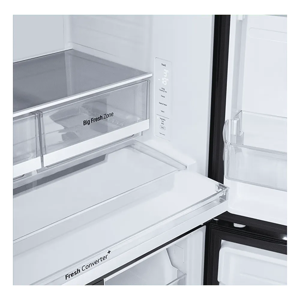 LG GV-B25FFGMB 574 Litres 3 Star Frost Free French Door Smart Wifi Enabled Refrigerator with Hygiene Fresh Plus ( Black Glass) Mahajan Electronics Online