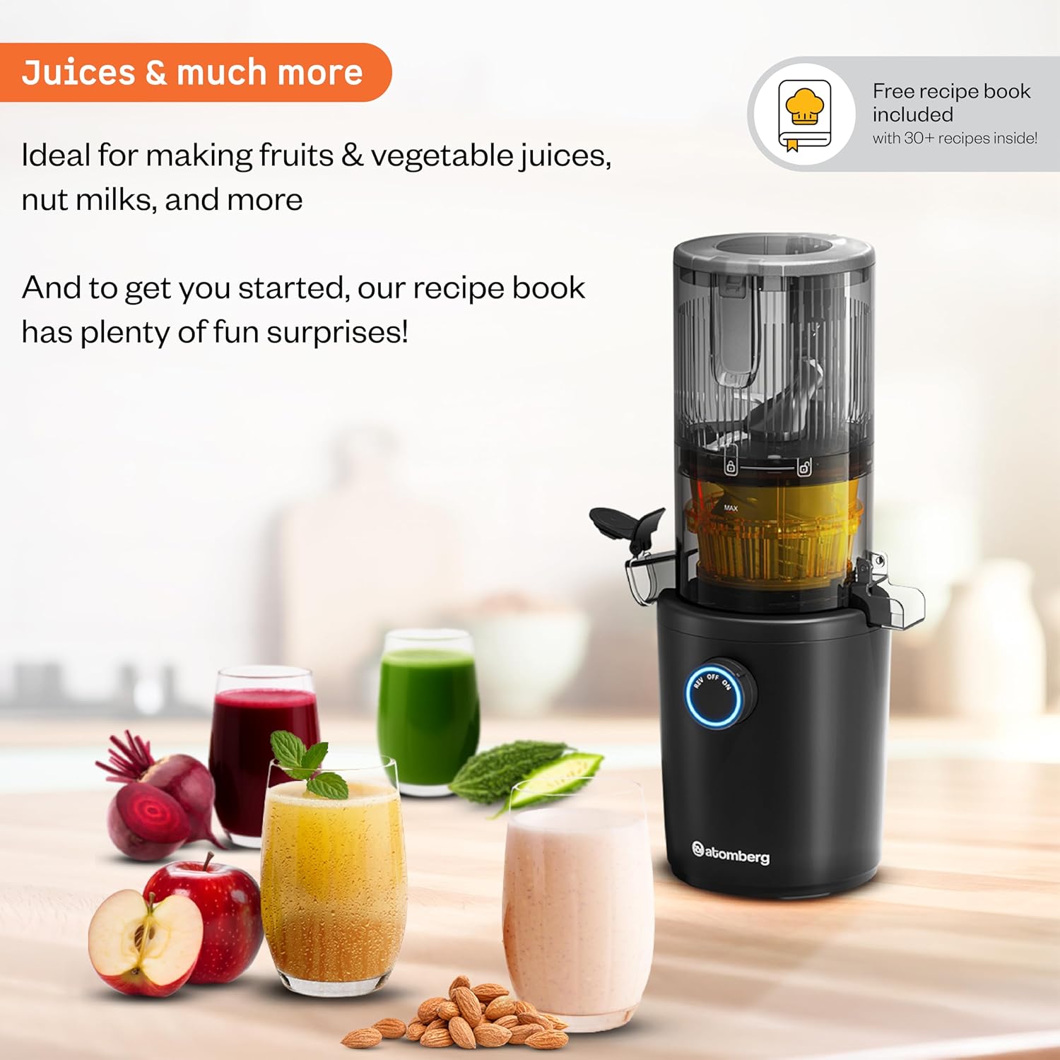 Atomberg Althea Cold Press Juicer | Easy Assembly & Cleaning | Intelligent Auto Reverse